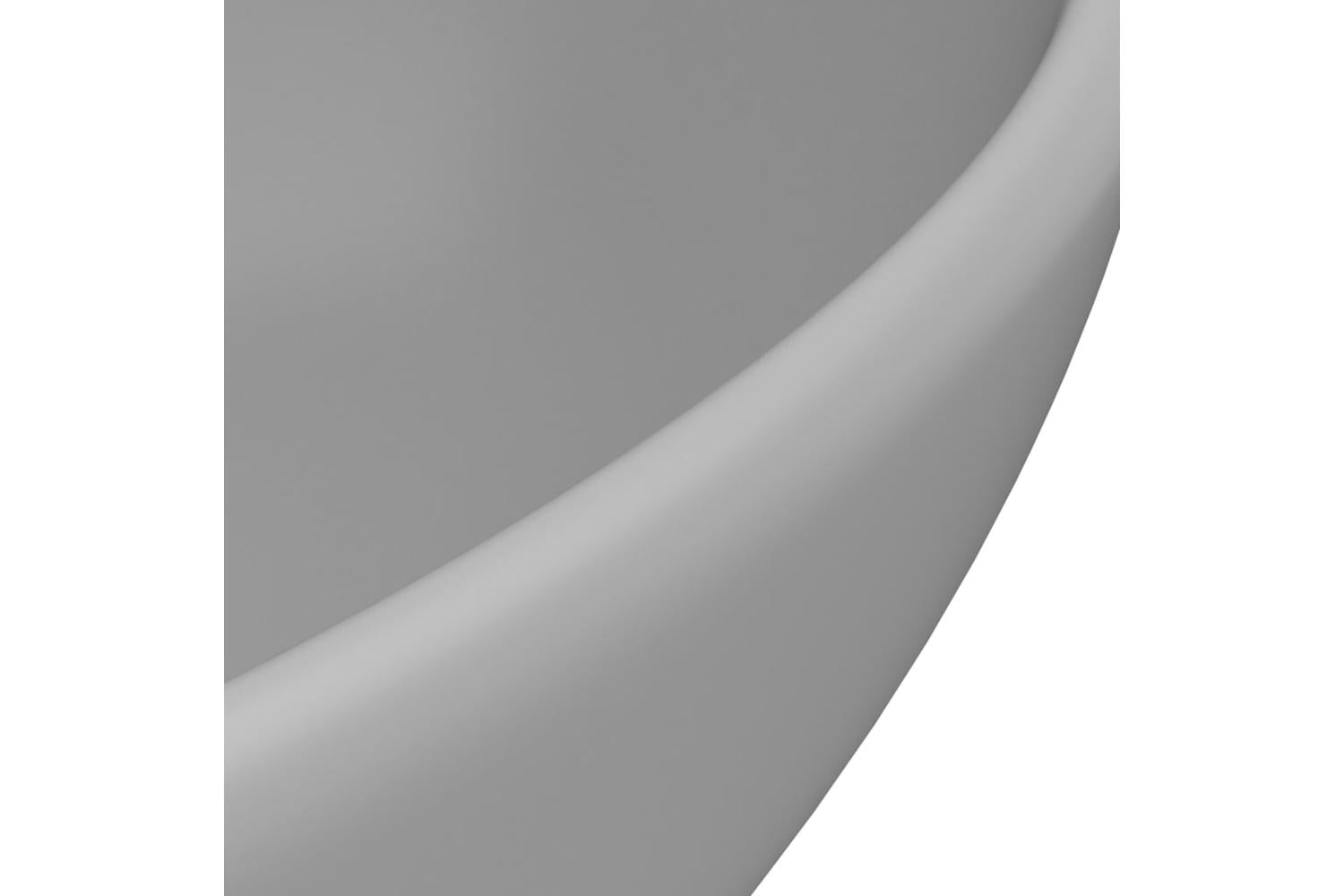 vidaXL 146927 Luxury Basin Oval-shaped Matt Light Grey 40x33cm Ceramic-5