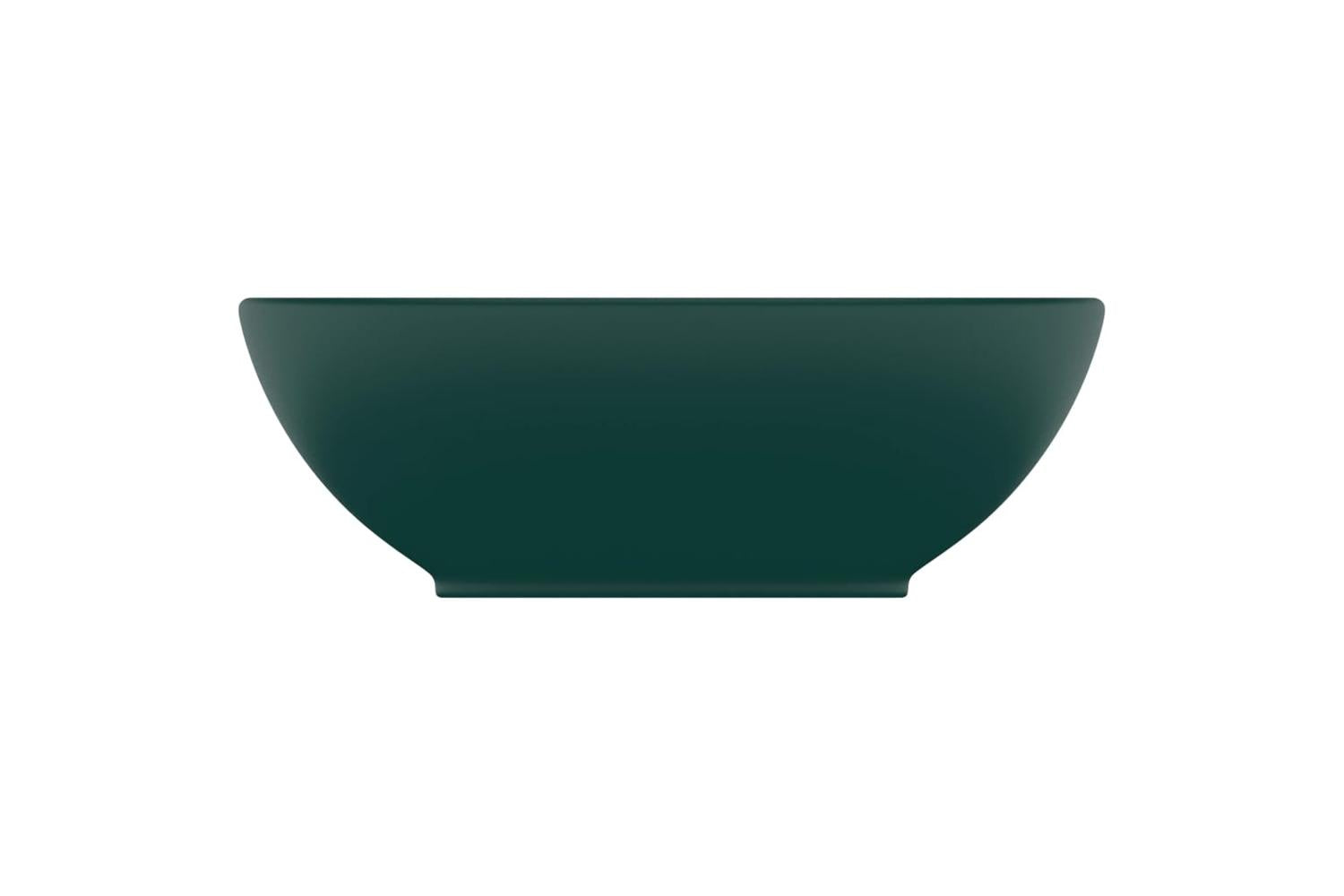 vidaXL 146926 Luxury Basin Oval-shaped Matt Dark Green 40x33cm Ceramic-3