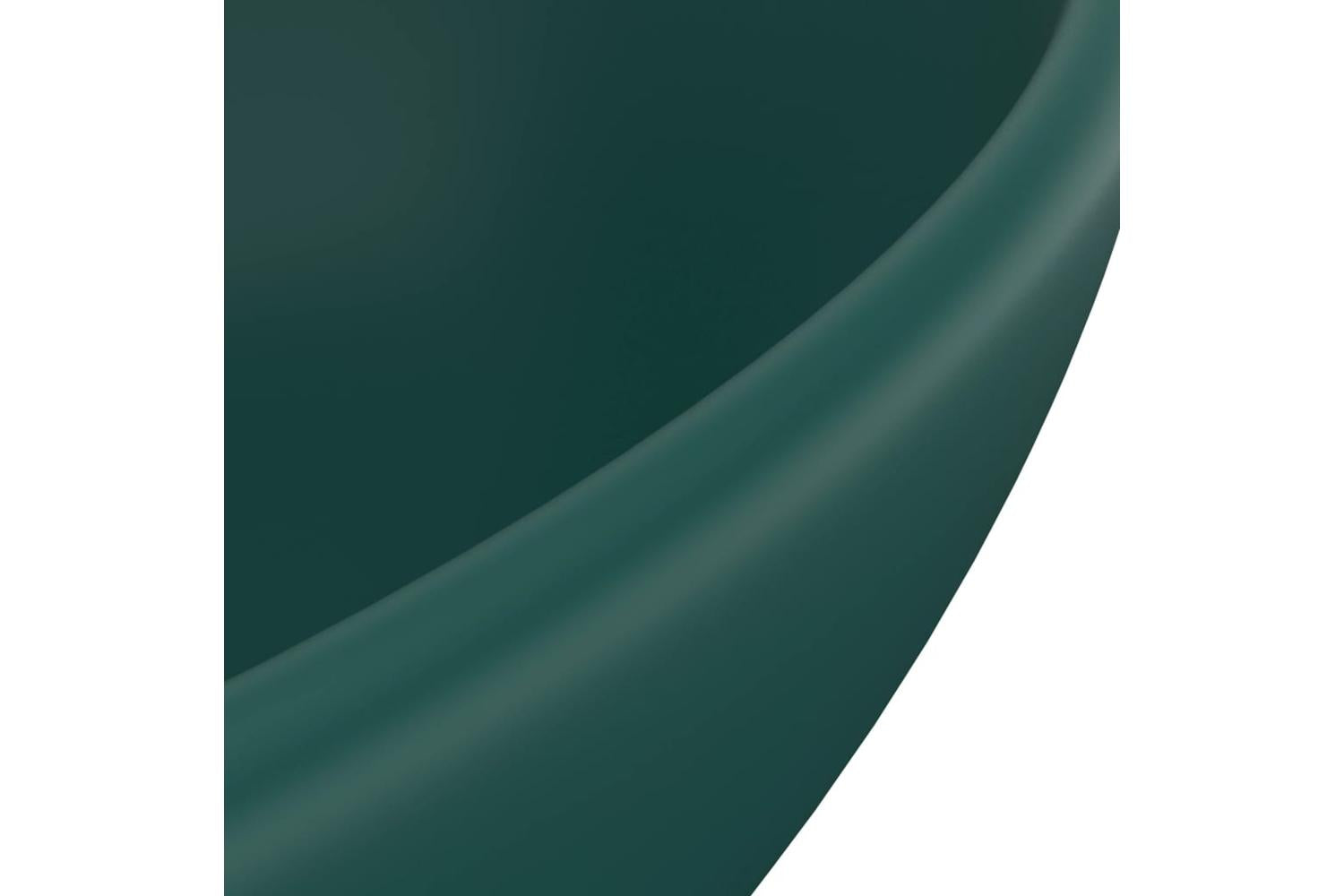 vidaXL 146926 Luxury Basin Oval-shaped Matt Dark Green 40x33cm Ceramic-5