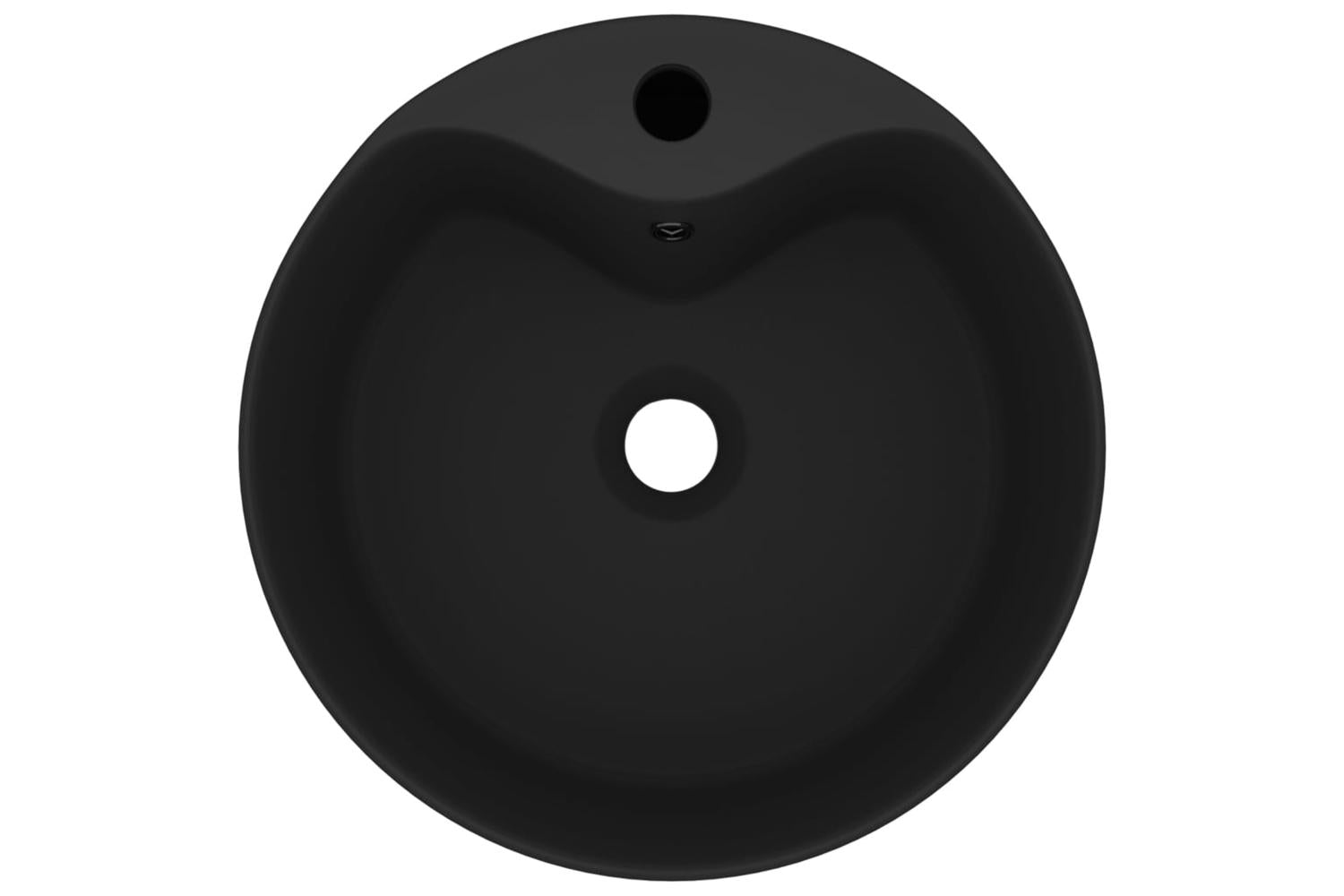 vidaXL 147041 Luxury Wash Basin With Overflow Matt Black 36x13cm Ceramic-3