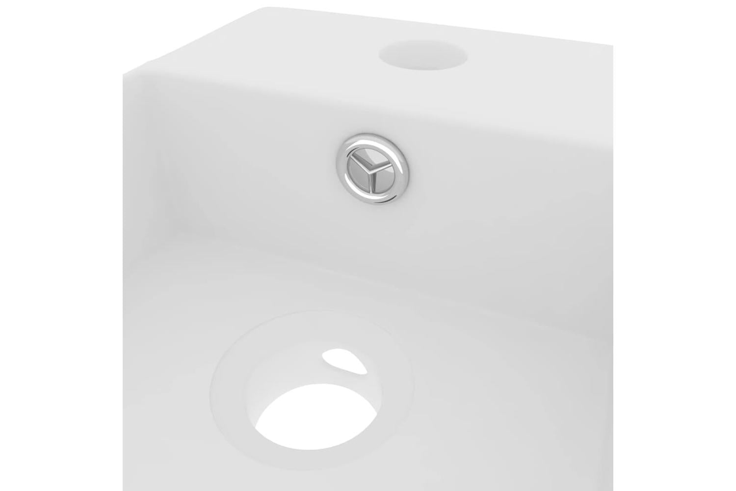 Vidaxl 146987 Bathroom Sink With Overflow Ceramic Matt White-5