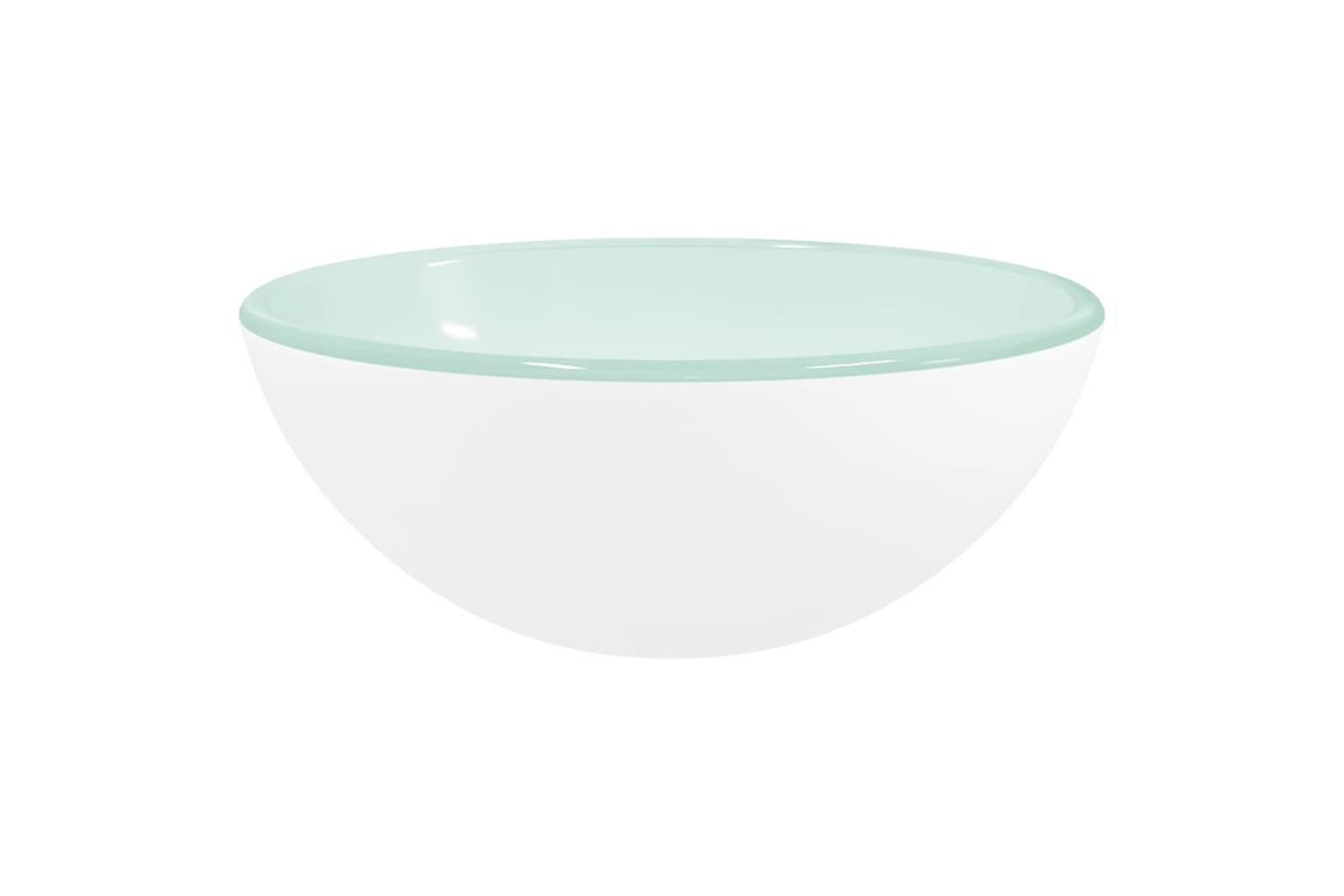 vidaXL 345253 Basin Tempered Glass 30x12cm White-2