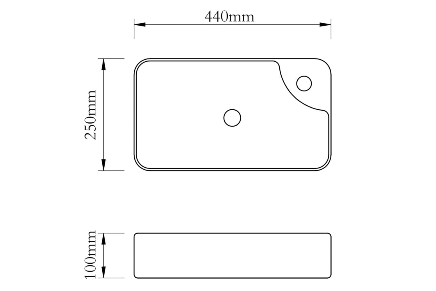 Vidaxl 141934 Ceramic Bathroom Sink Basin With Faucet Hole White-5