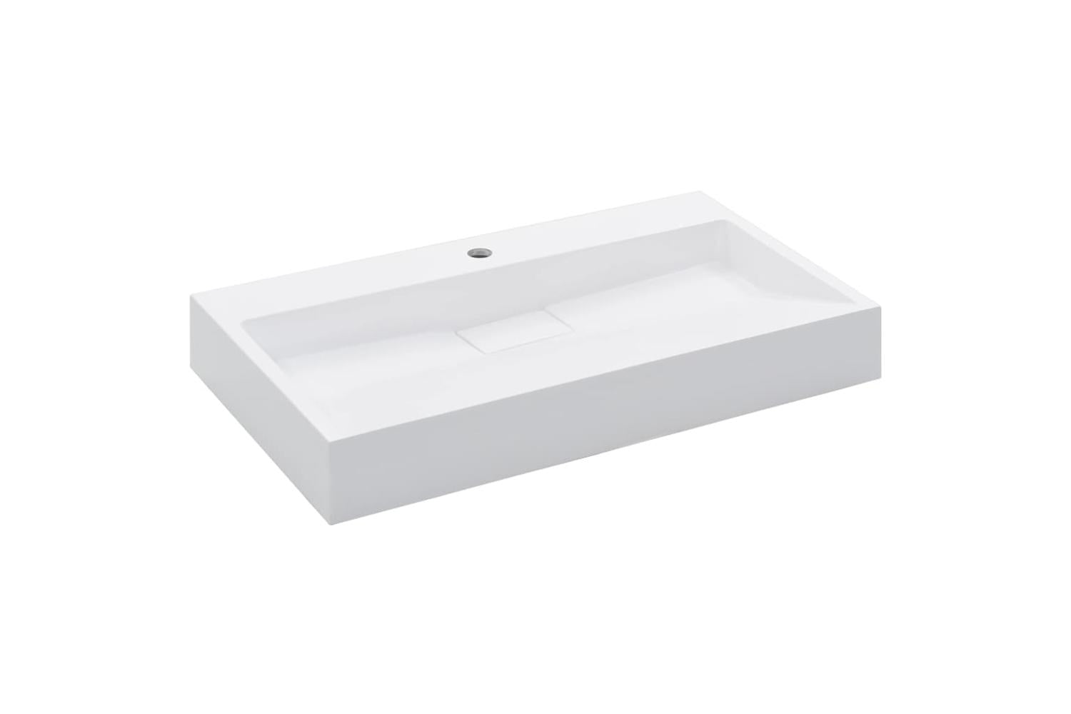 vidaXL 144065 Wash Basin 80x46x11cm Mineral Cast/marble Cast White-2
