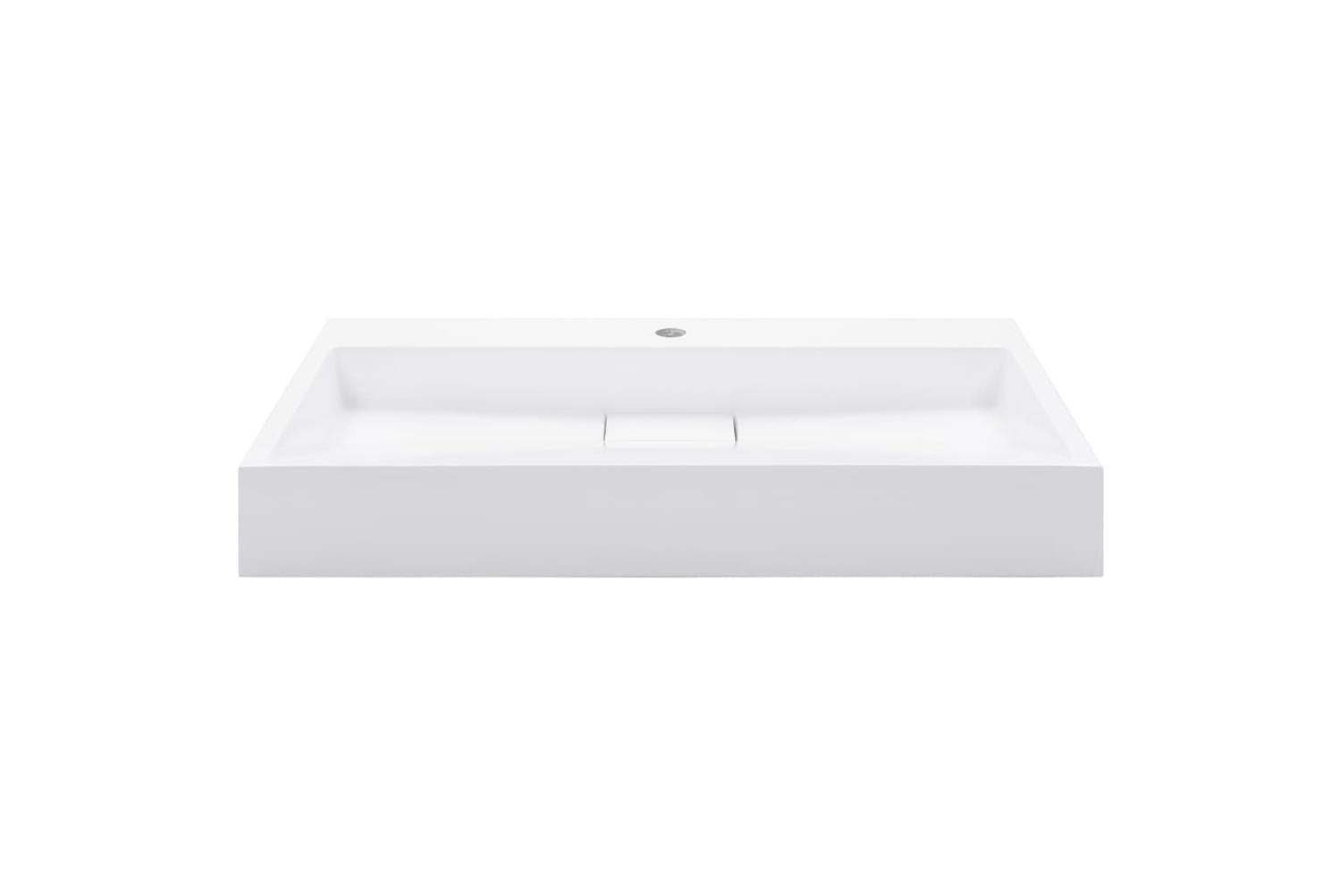 vidaXL 144065 Wash Basin 80x46x11cm Mineral Cast/marble Cast White-3