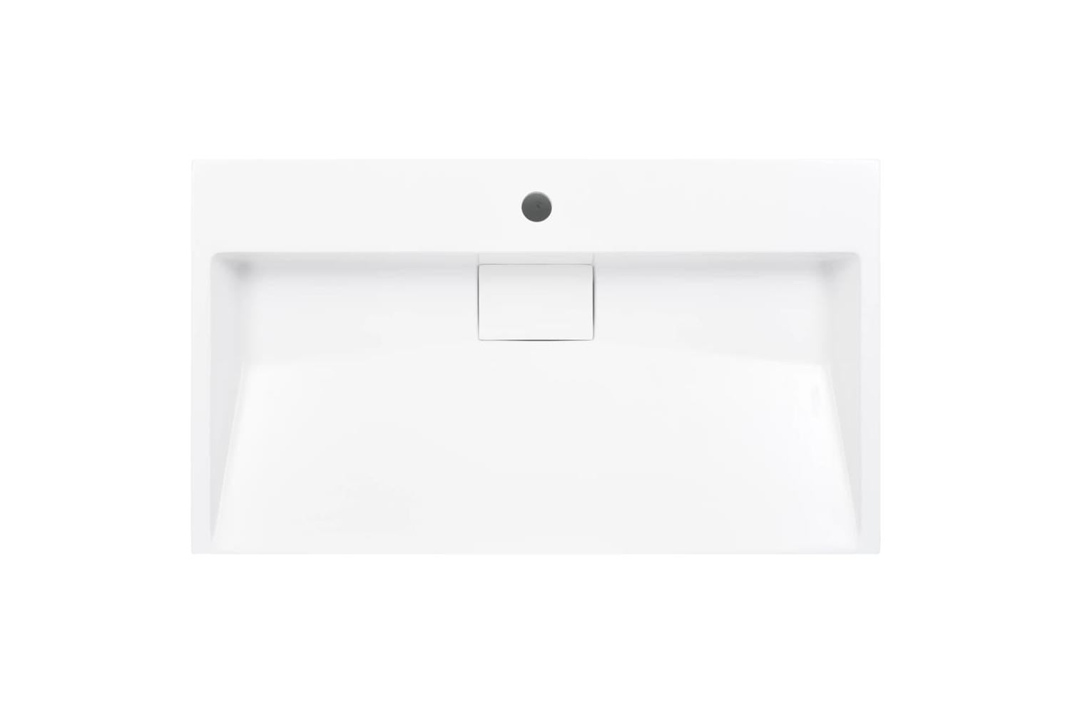 vidaXL 144065 Wash Basin 80x46x11cm Mineral Cast/marble Cast White-4
