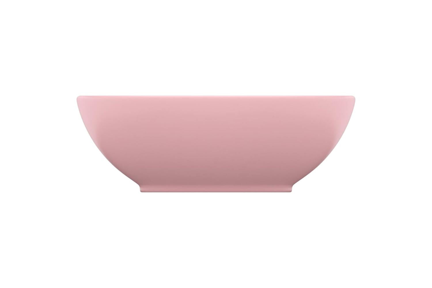 vidaXL 146922 Luxury Basin Oval-shaped Matt Pink 40x33cm Ceramic-3