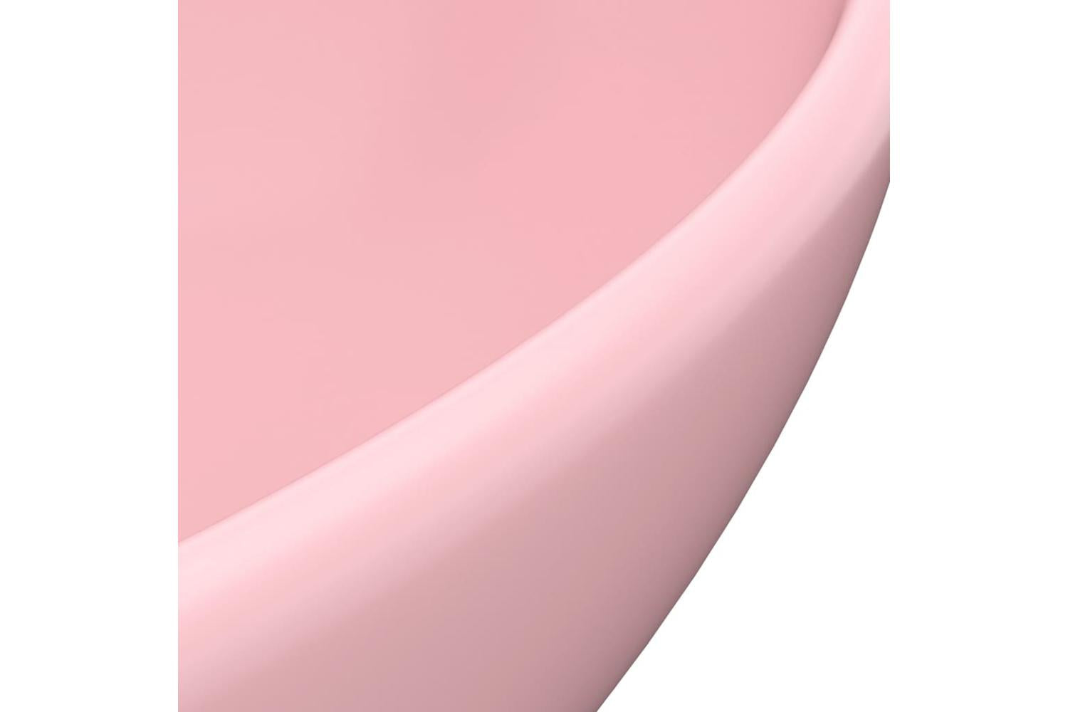 vidaXL 146922 Luxury Basin Oval-shaped Matt Pink 40x33cm Ceramic-5