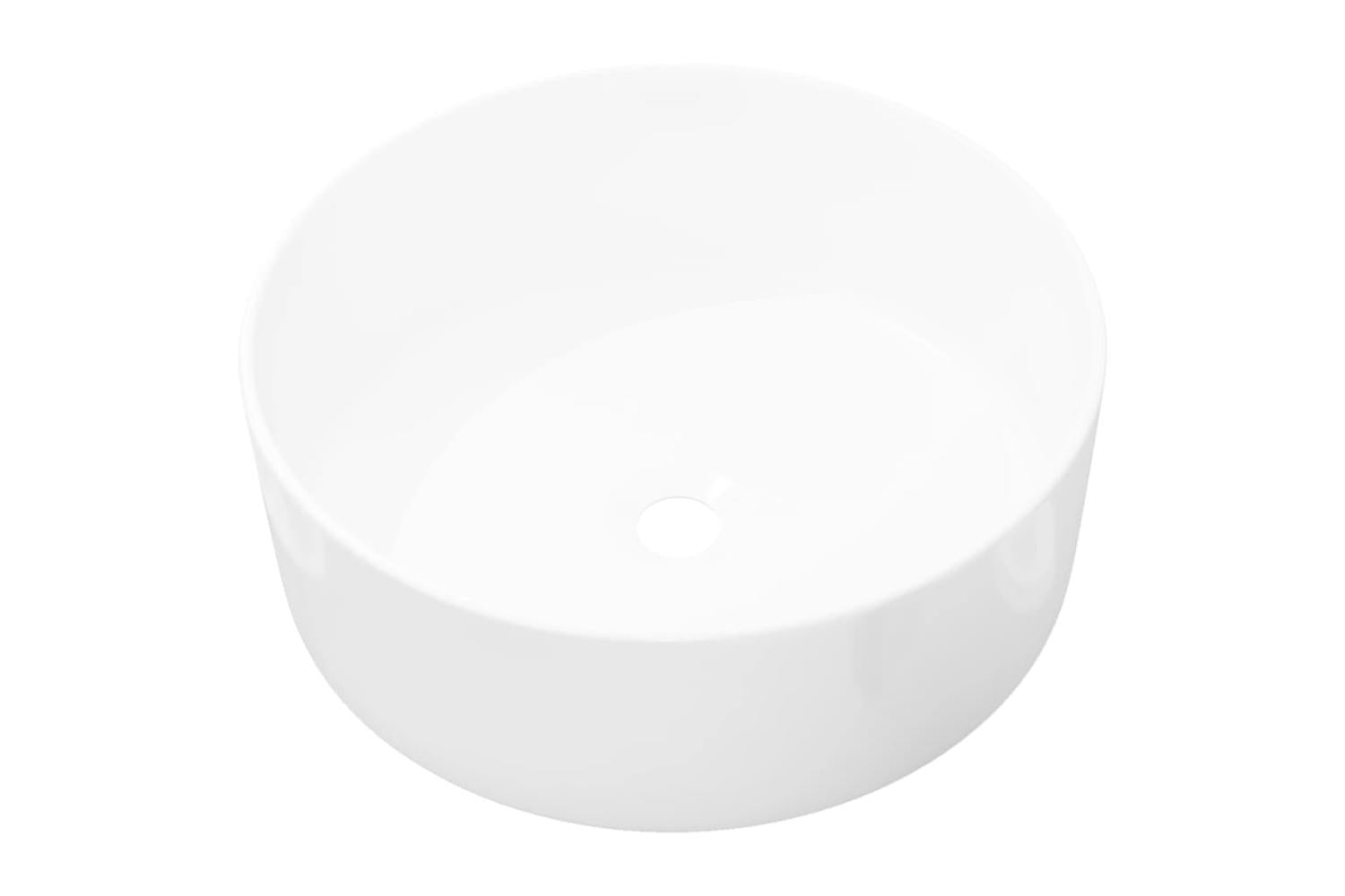 vidaXL 142342 Basin Round Ceramic White 40x15cm-2
