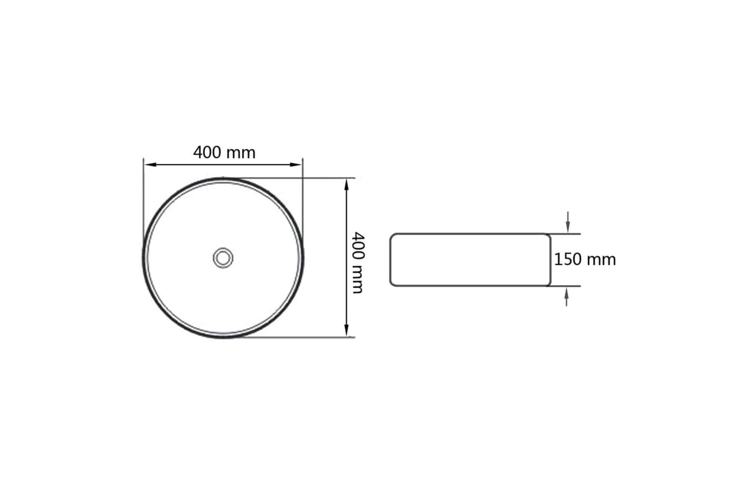 vidaXL 142342 Basin Round Ceramic White 40x15cm-6