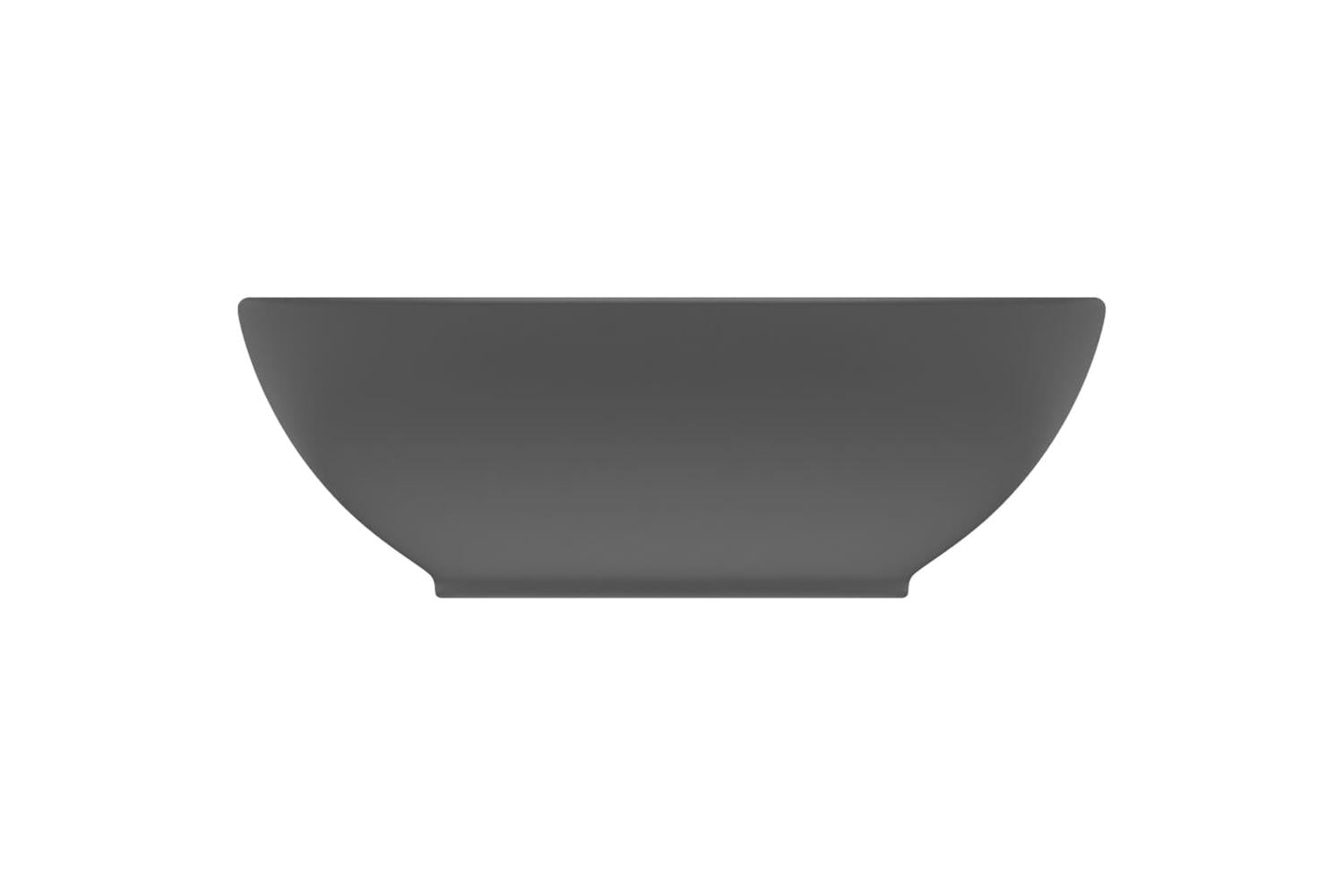 vidaXL 146928 Luxury Basin Oval-shaped Matt Dark Grey 40x33cm Ceramic-3