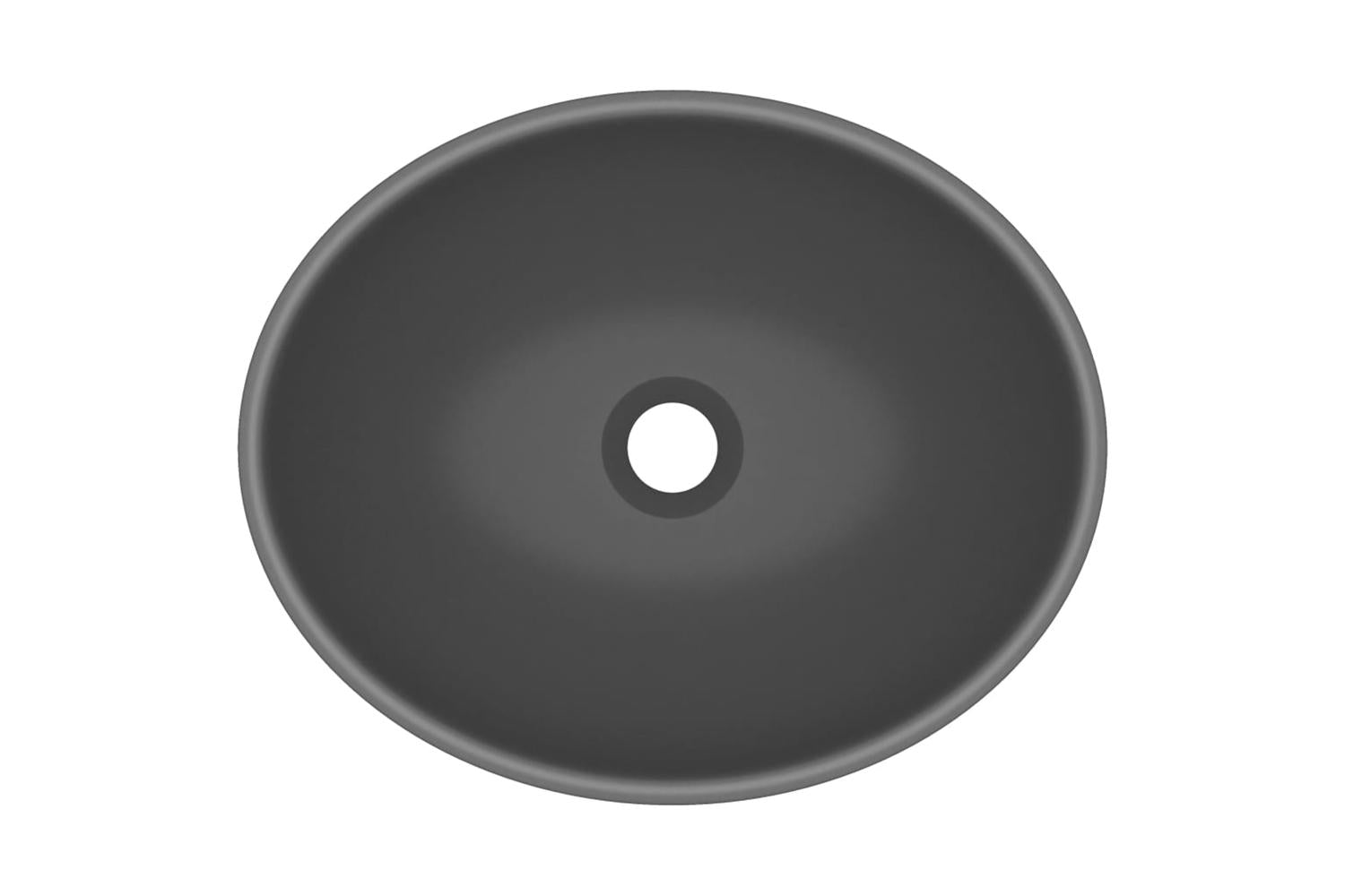 vidaXL 146928 Luxury Basin Oval-shaped Matt Dark Grey 40x33cm Ceramic-4