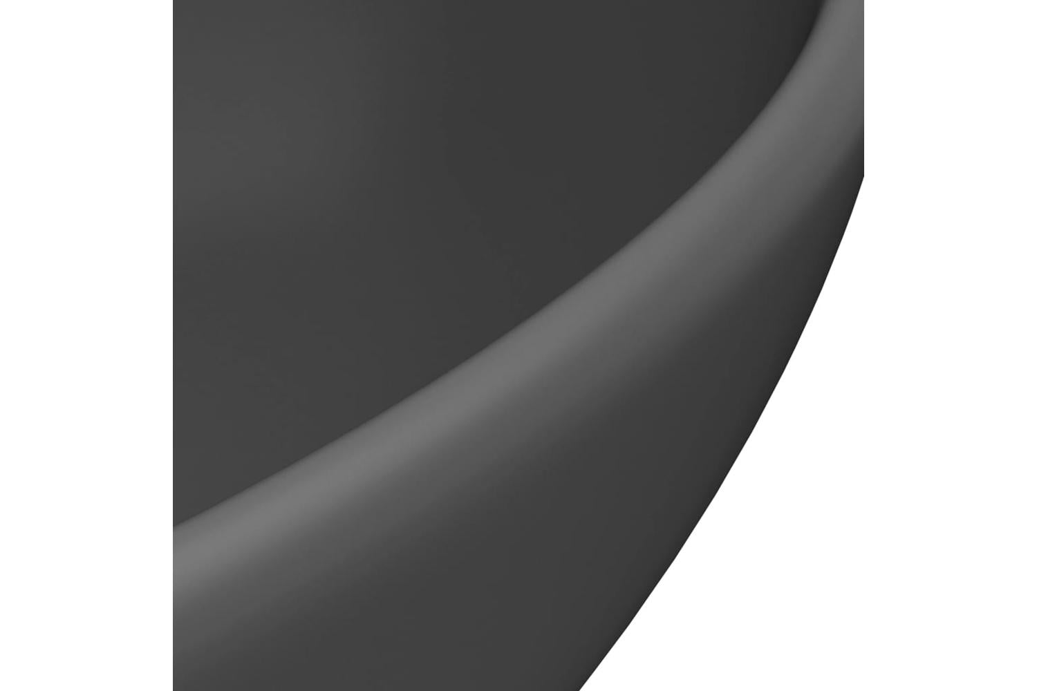 vidaXL 146928 Luxury Basin Oval-shaped Matt Dark Grey 40x33cm Ceramic-5