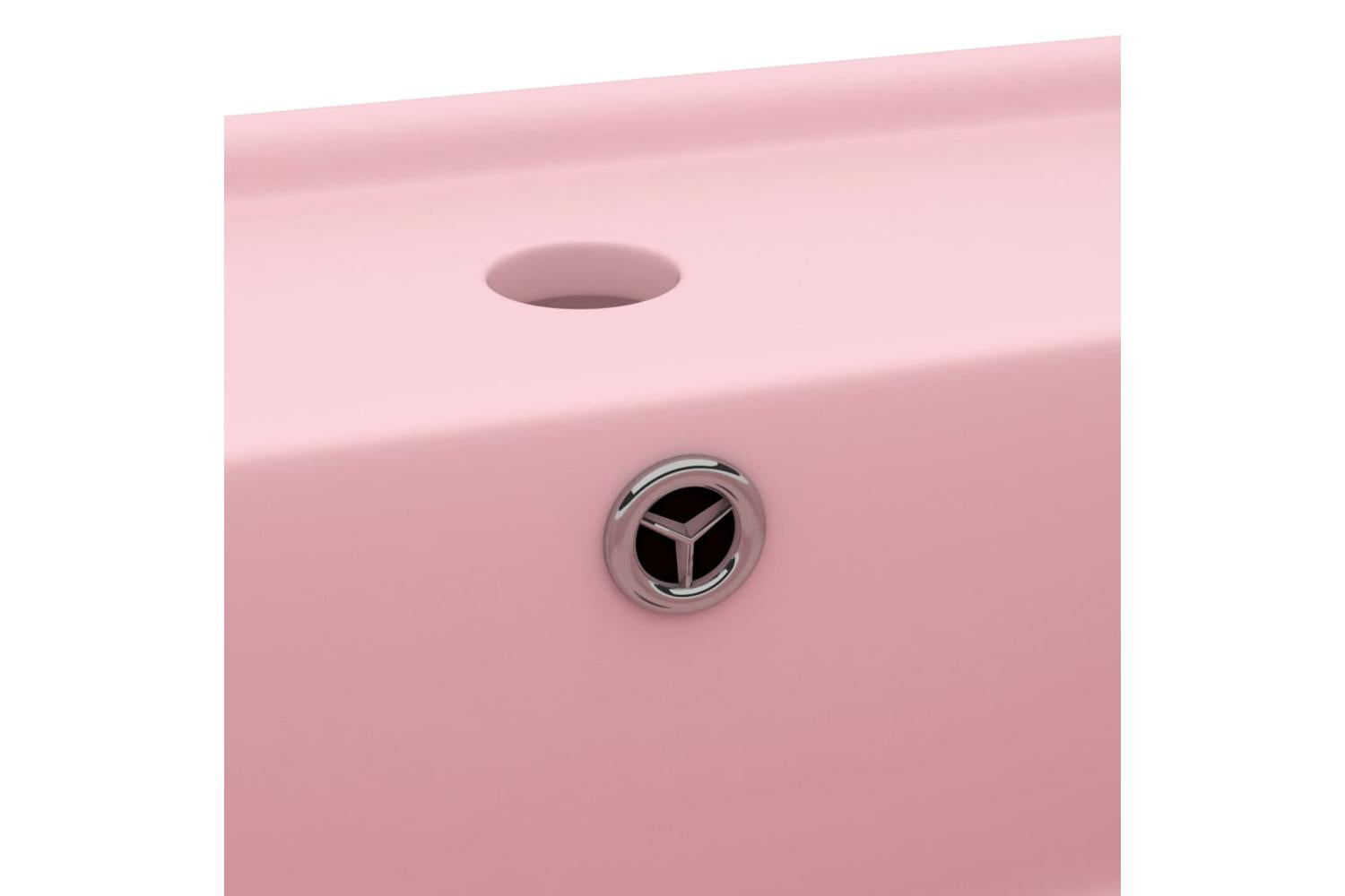 vidaXL 146944 Luxury Basin Overflow Square Matt Pink 41x41cm Ceramic-5