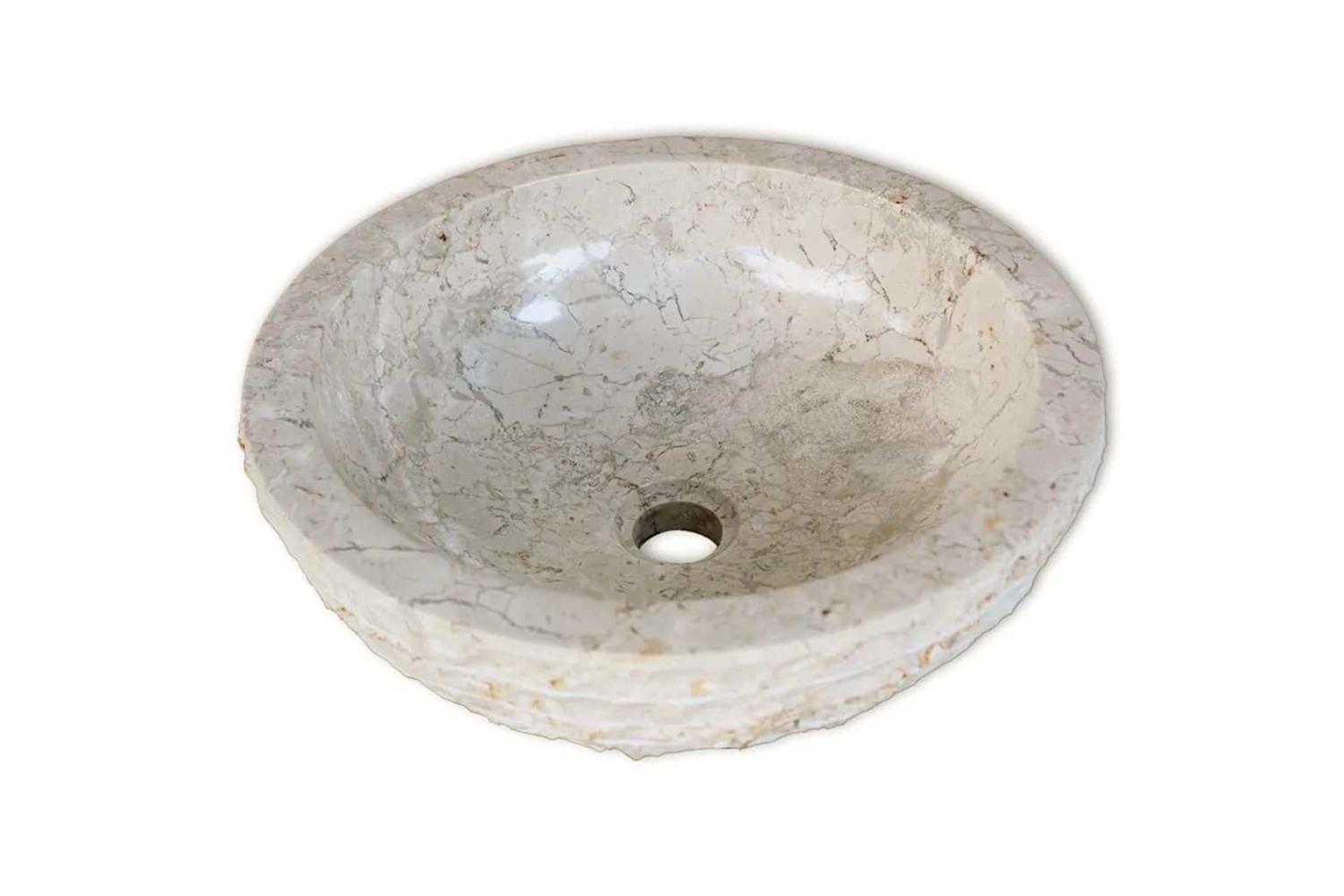 vidaXL 242673 Basin Marble 40cm Cream