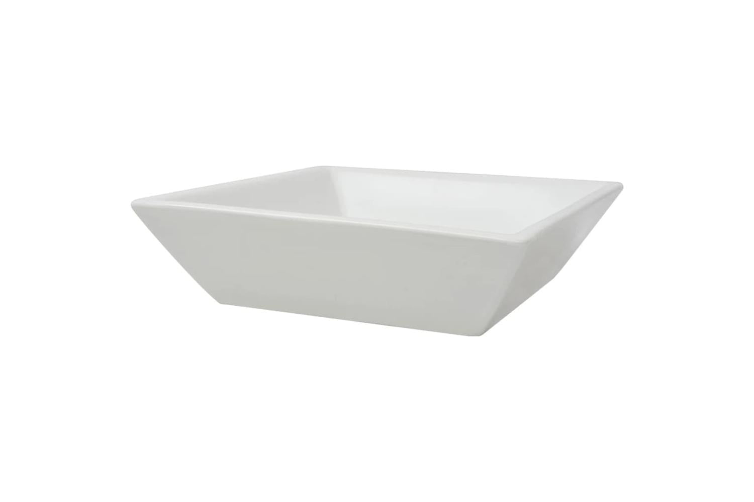 vidaXL 142344 Basin Square Ceramic White 41.5x41.5x12cm-3