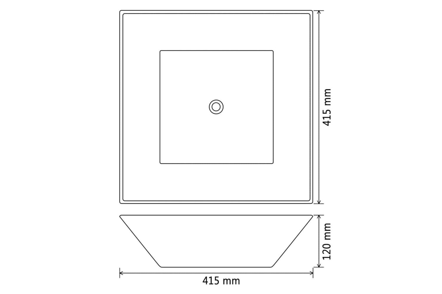 vidaXL 142344 Basin Square Ceramic White 41.5x41.5x12cm-5