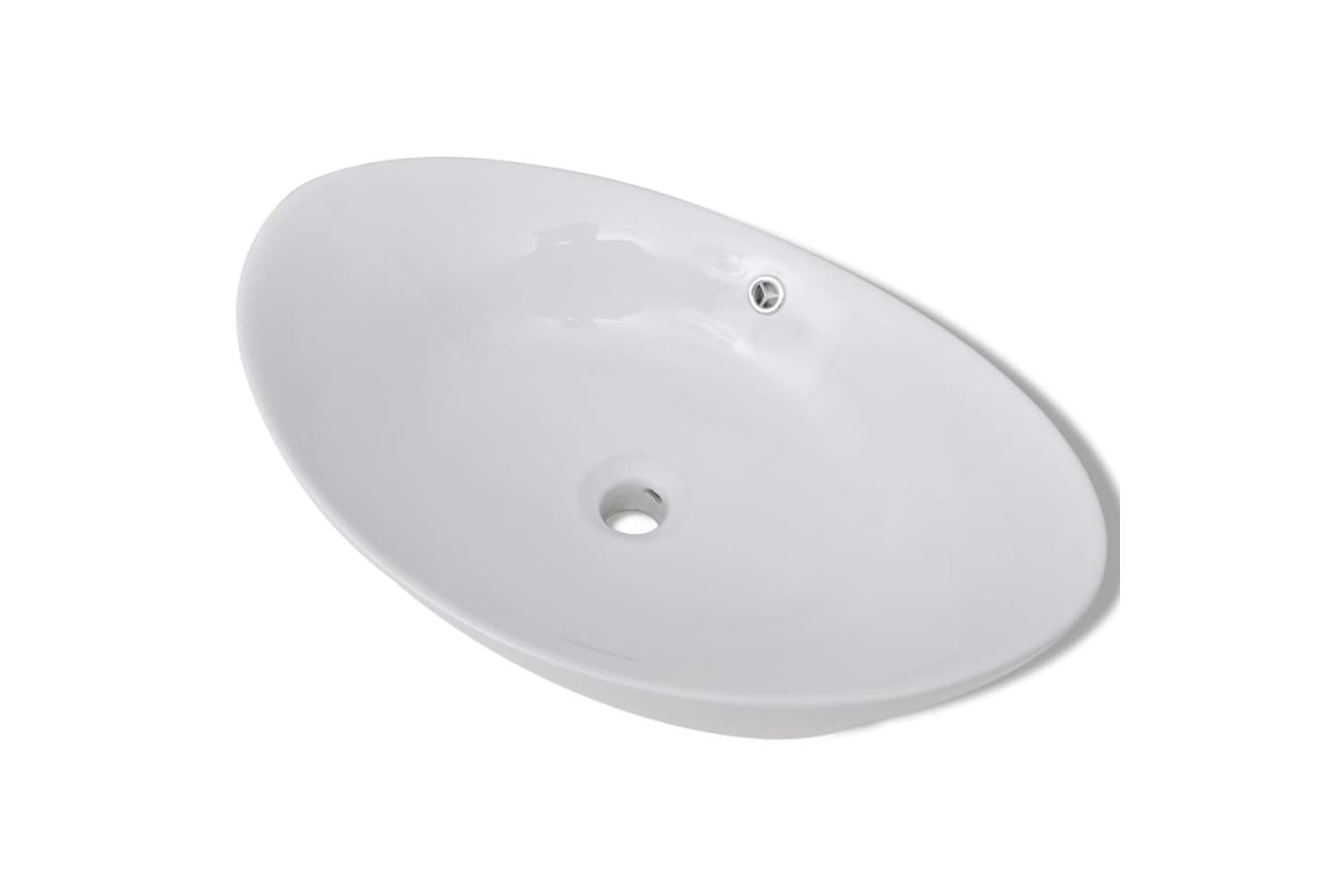 vidaXL 140679 Luxury Ceramic Basin Oval With Overflow 59 X 38,5cm