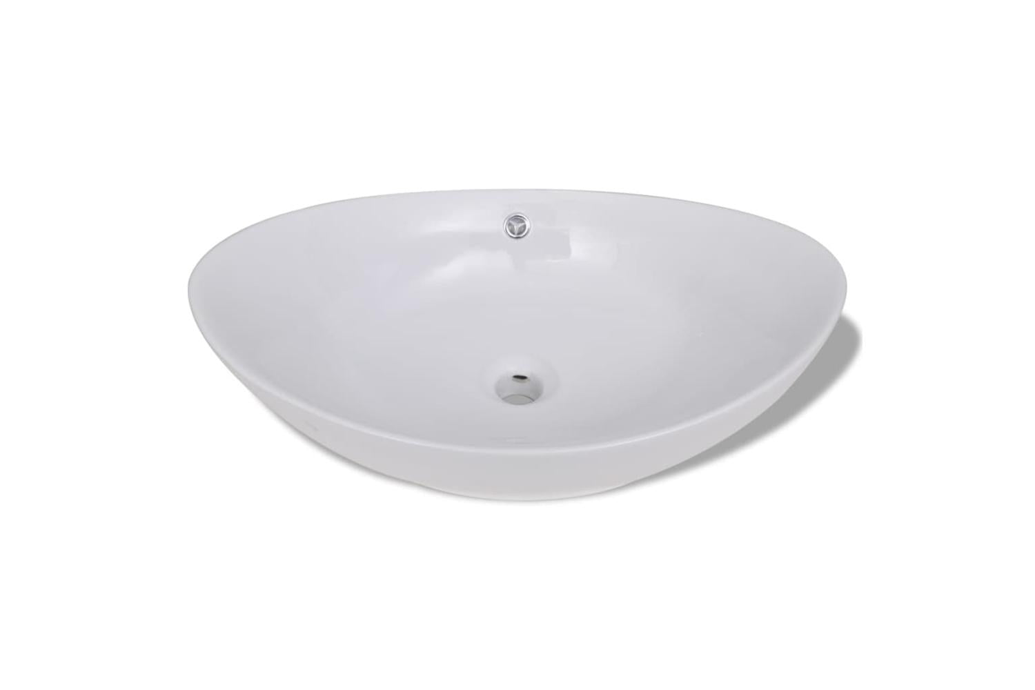 vidaXL 140679 Luxury Ceramic Basin Oval With Overflow 59 X 38,5cm-3
