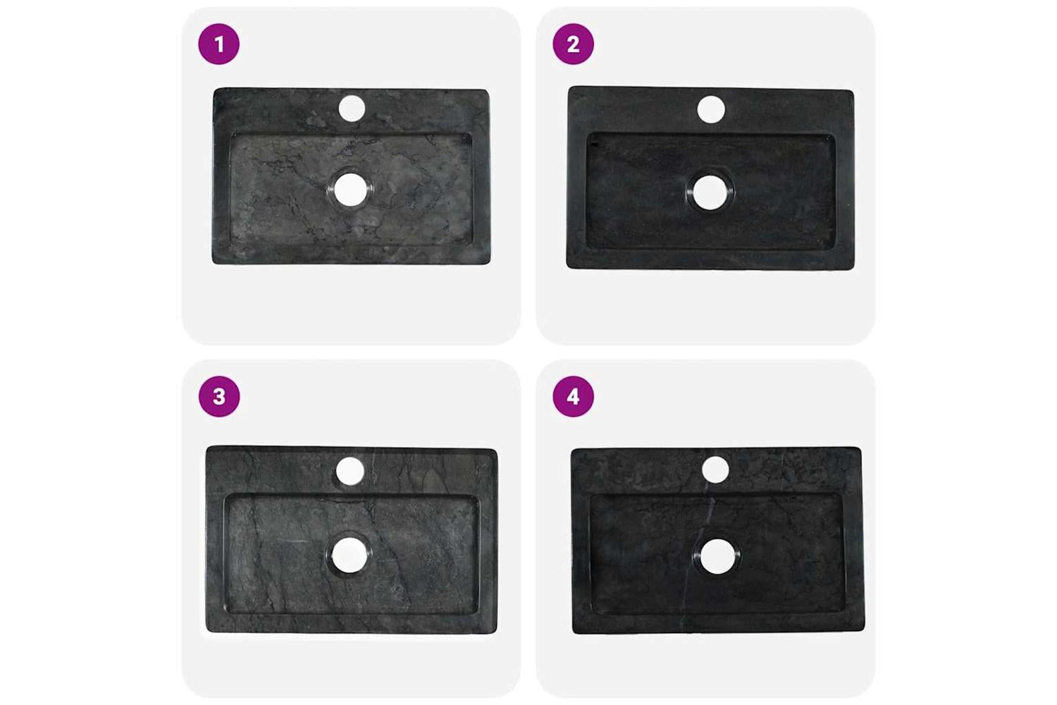 Vidaxl Sink Black 38x24x6.5 Cm Marble-10