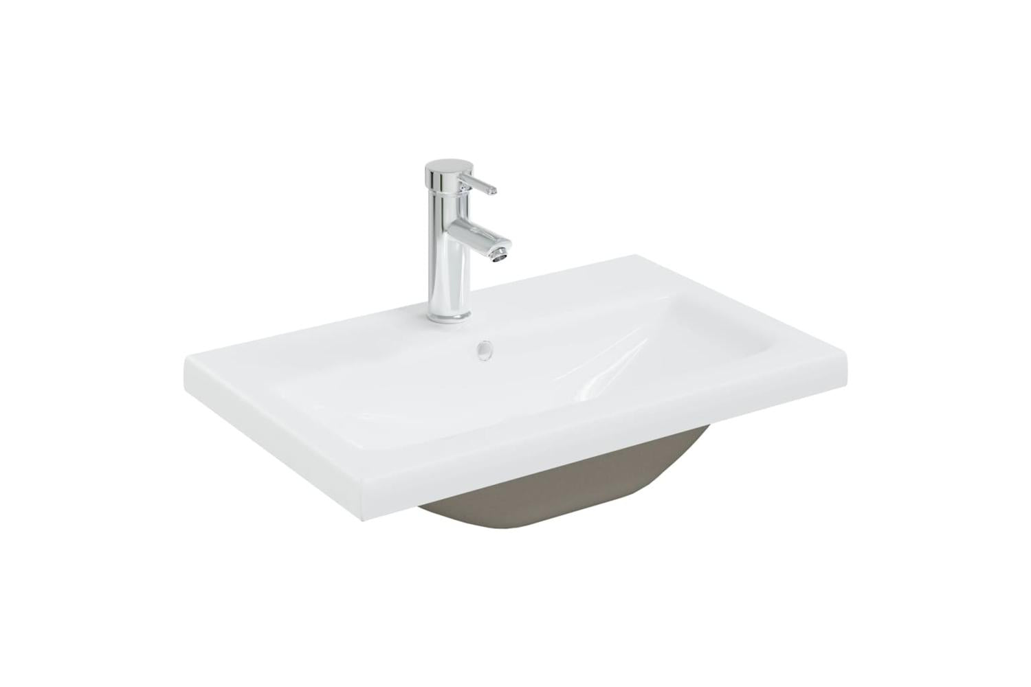 vidaXL 148624 Built-in Basin With Faucet 61x39x18cm Ceramic White-2