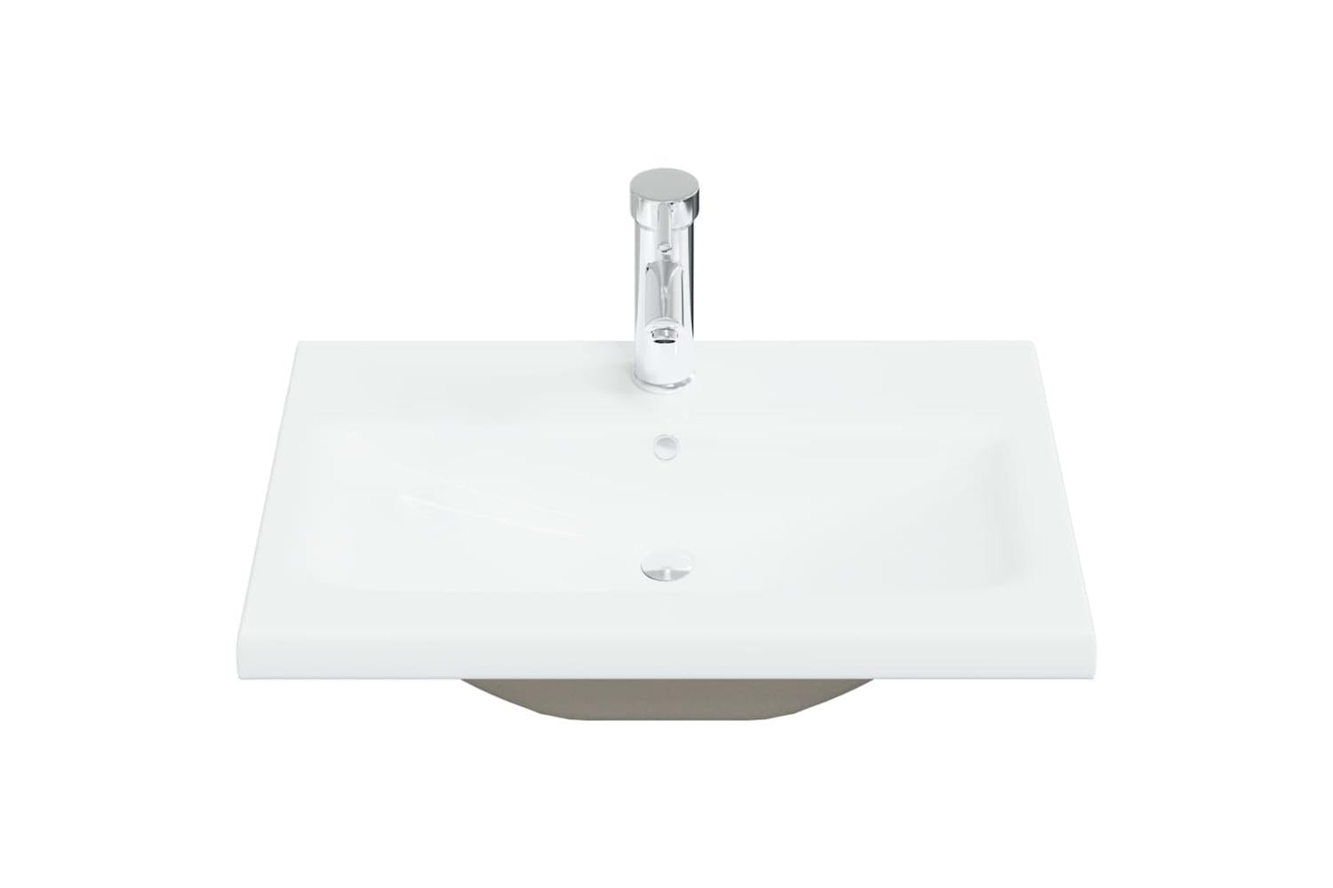vidaXL 148624 Built-in Basin With Faucet 61x39x18cm Ceramic White-3