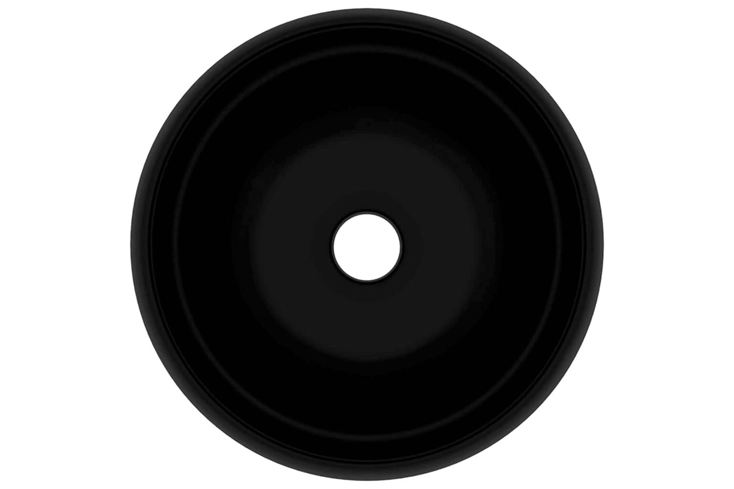 vidaXL 147008 Luxury Wash Basin Round Matt Black 40x15cm Ceramic-4