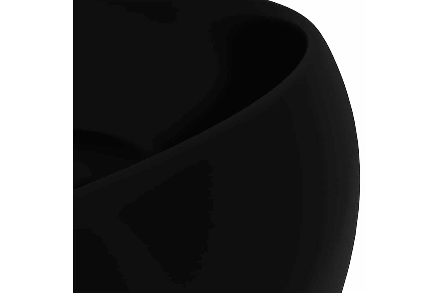 vidaXL 147008 Luxury Wash Basin Round Matt Black 40x15cm Ceramic-5