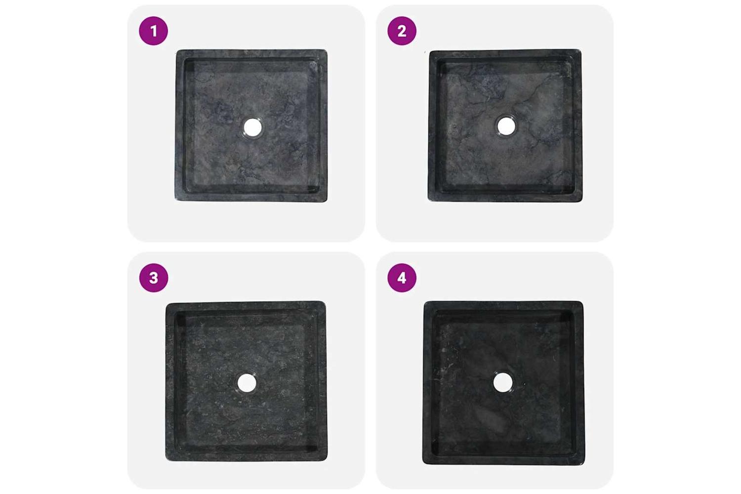 Vidaxl Sink Black 40x40x10 Cm Marble-6