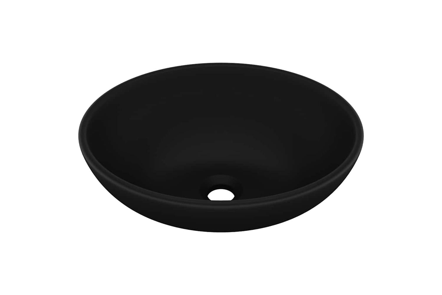 vidaXL 146931 Luxury Basin Oval-shaped Matt Black 40x33cm Ceramic