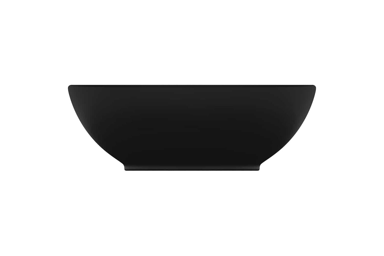 vidaXL 146931 Luxury Basin Oval-shaped Matt Black 40x33cm Ceramic-3