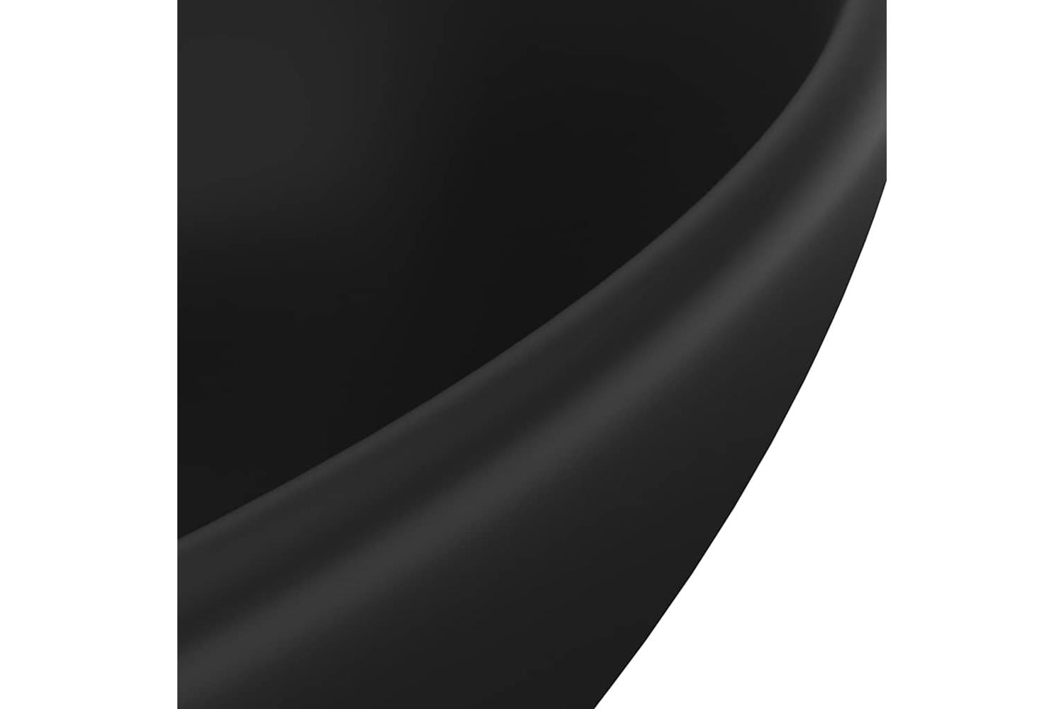 vidaXL 146931 Luxury Basin Oval-shaped Matt Black 40x33cm Ceramic-5