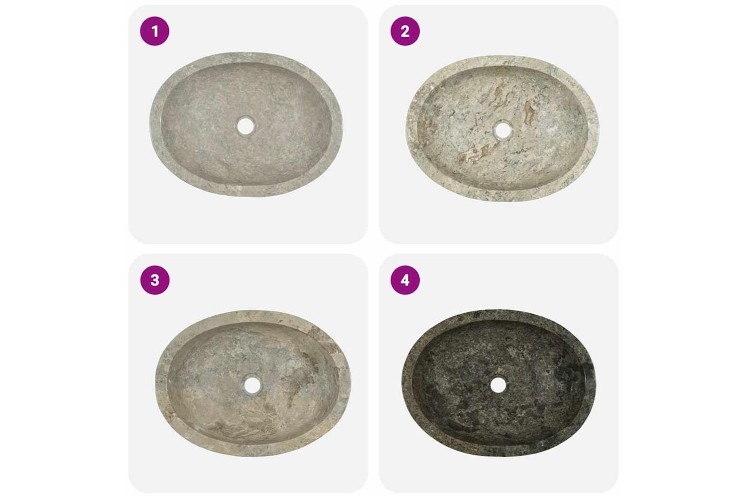 vidaXL 149173 Sink Grey 53x40x15cm Marble-7