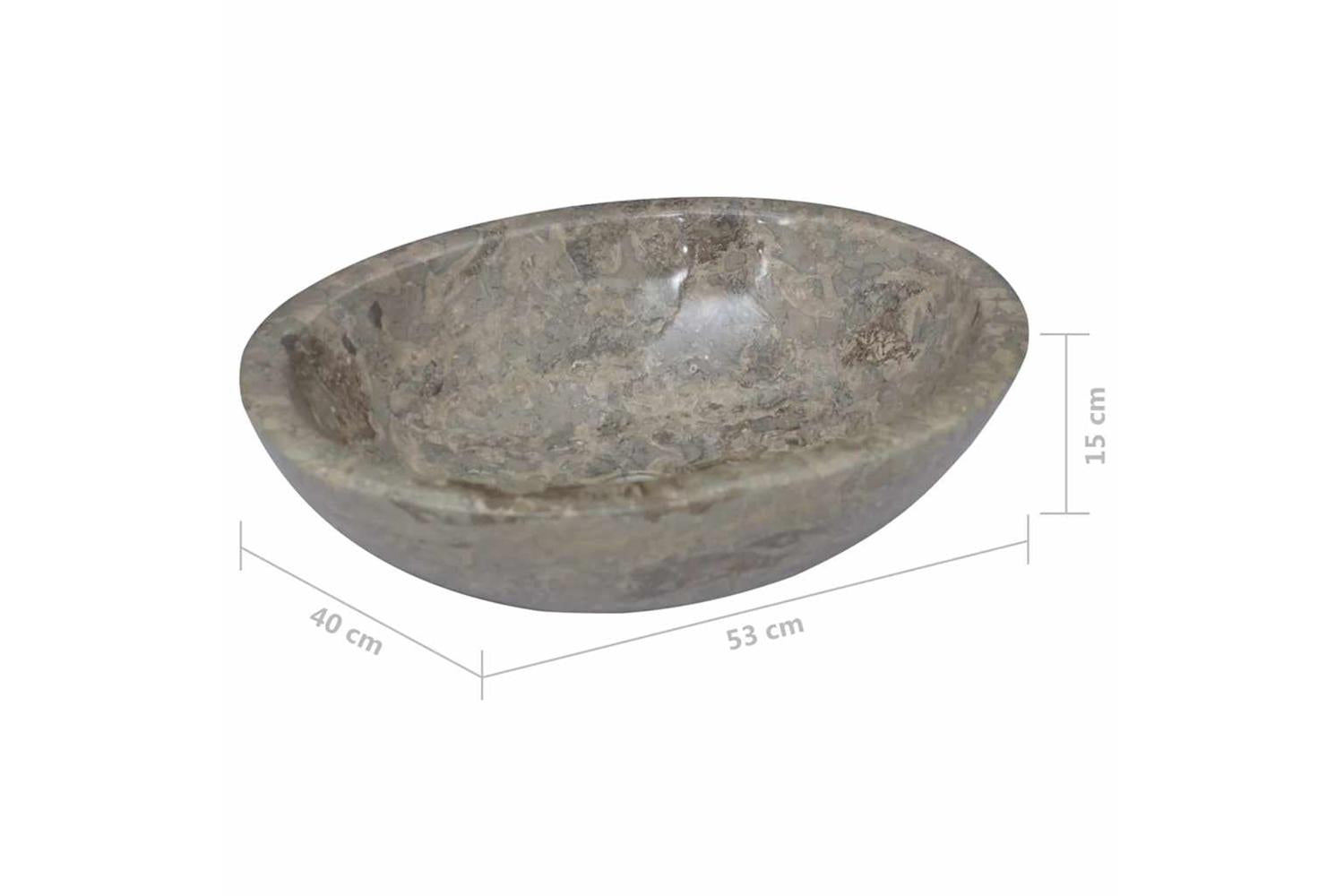 vidaXL 149173 Sink Grey 53x40x15cm Marble-8