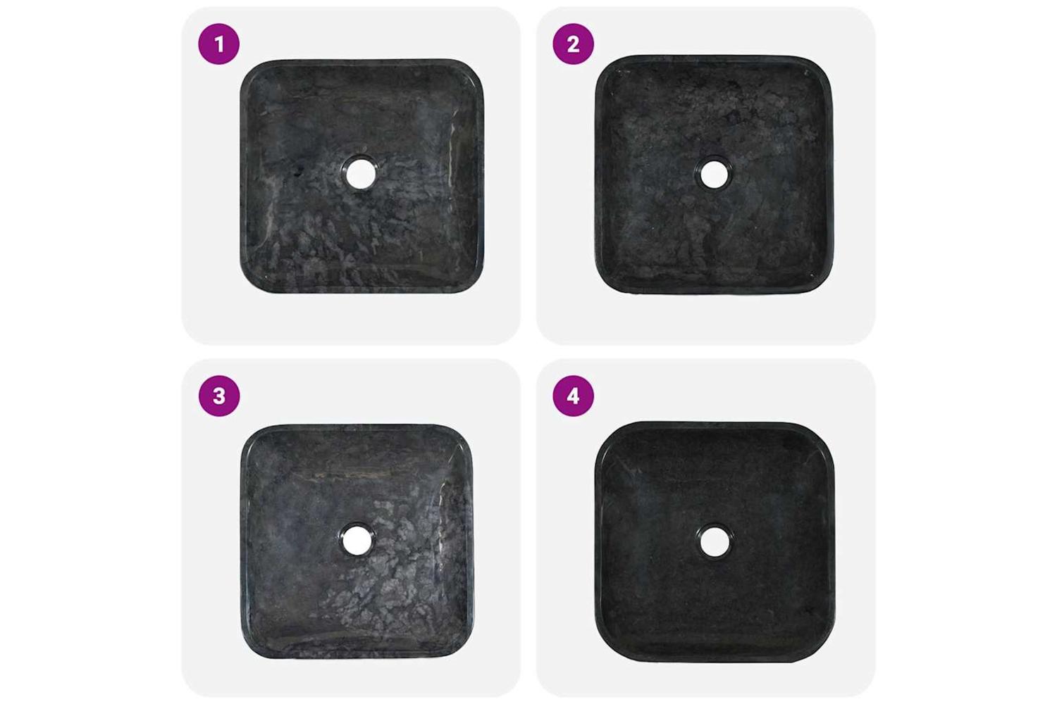 Vidaxl Sink Black 40x40x10 Cm Marble-6