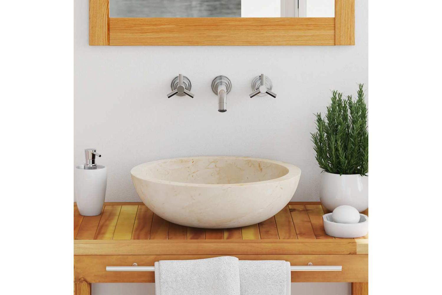 Vidaxl Sink 40x12 Cm Marble Cream-3