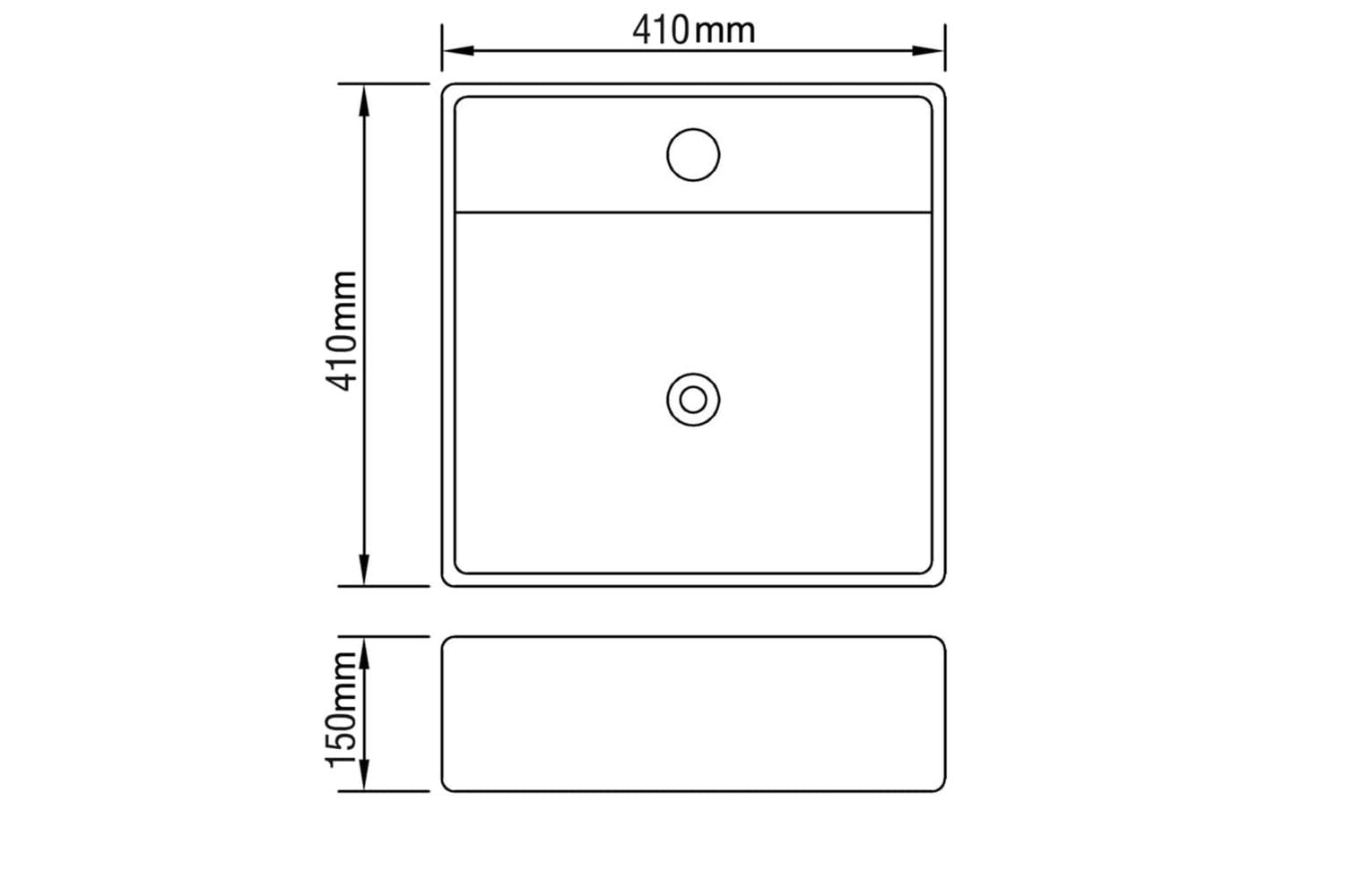 vidaXL 143477 Wash Basin With Overflow 41x41x15cm Ceramic Silver-6