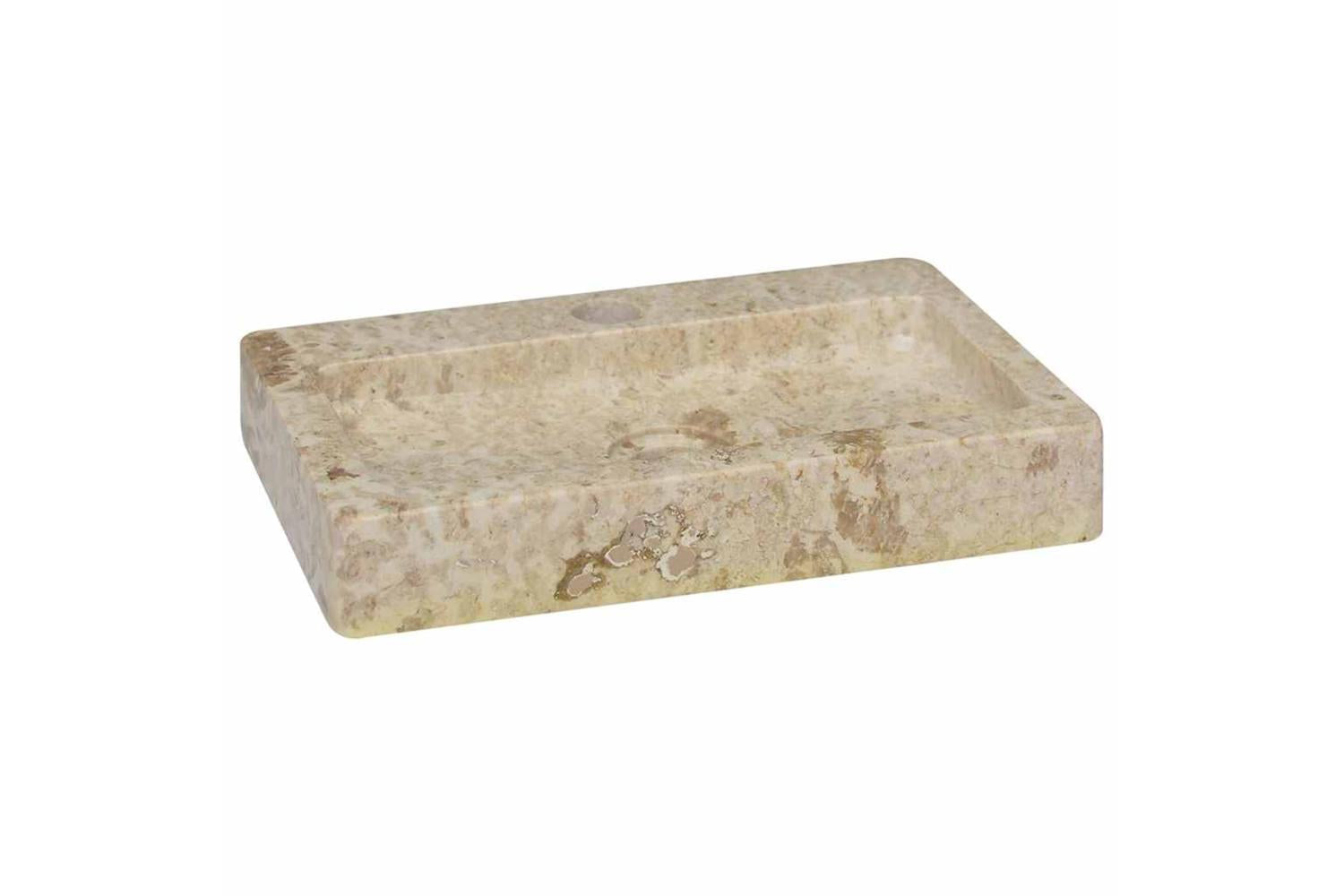 Vidaxl Sink Cream 38x24x6.5 Cm Marble-2