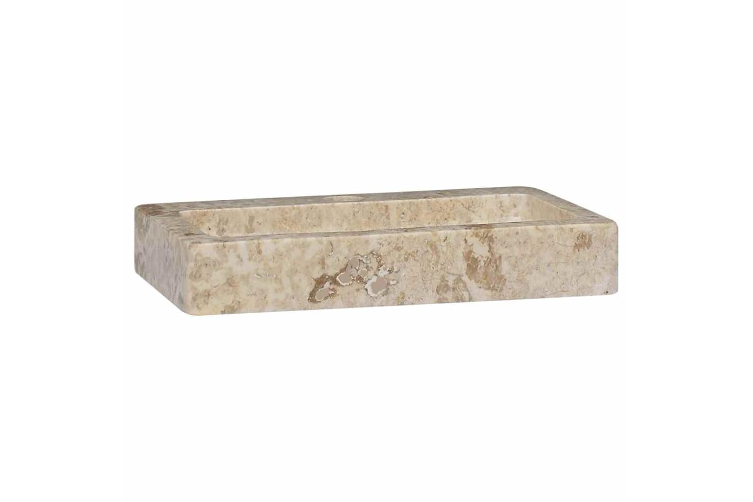 Vidaxl Sink Cream 38x24x6.5 Cm Marble-3
