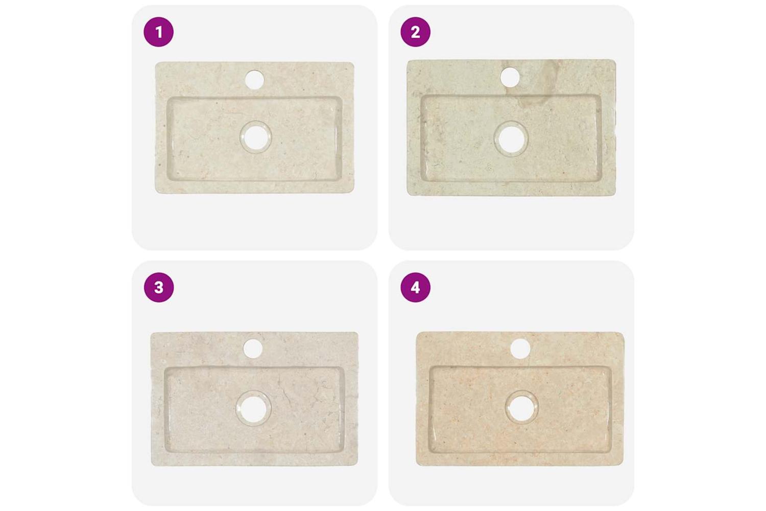 Vidaxl Sink Cream 38x24x6.5 Cm Marble-10
