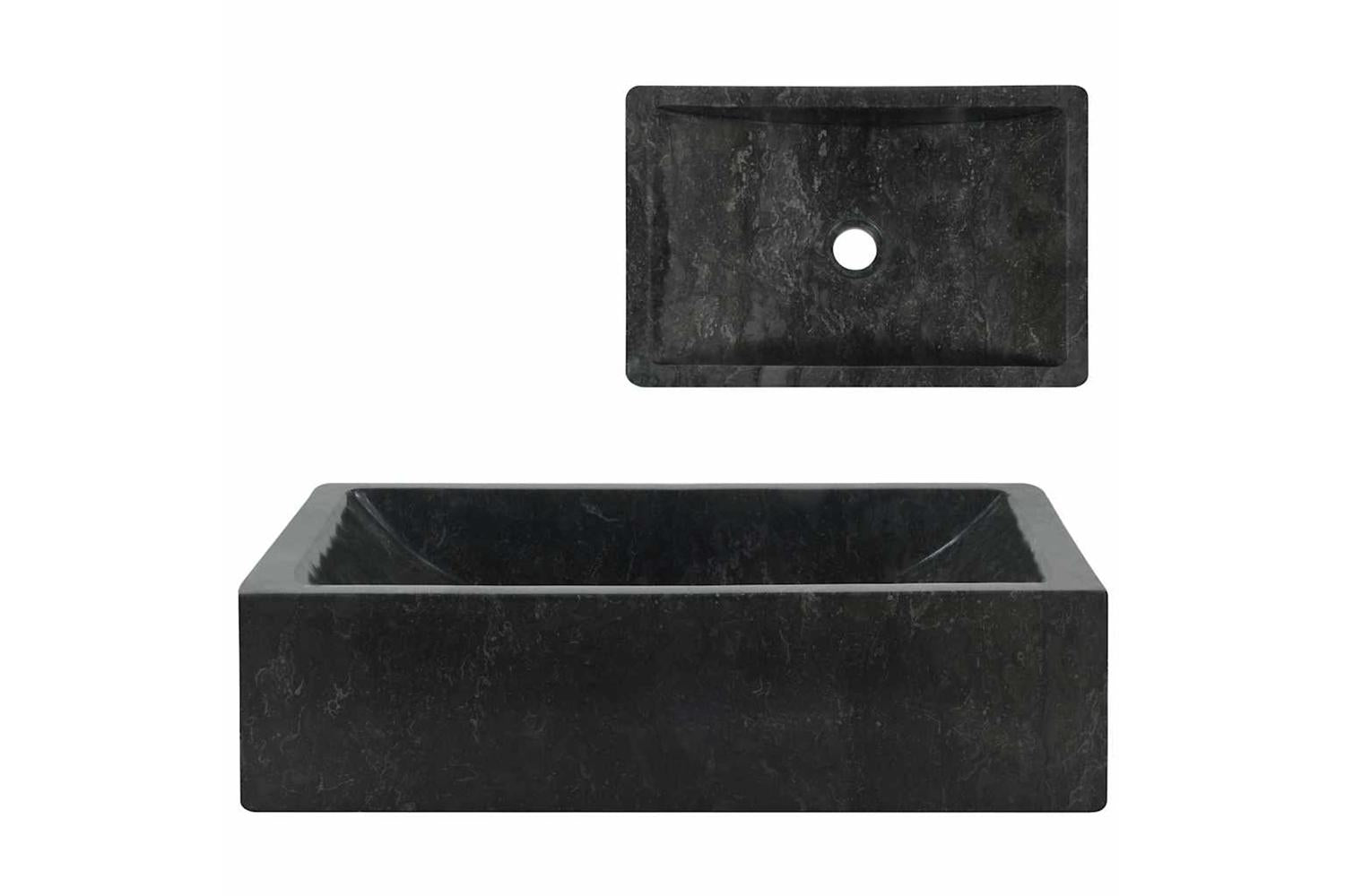 Vidaxl Sink 45x30x12 Cm Marble High Gloss Black-2