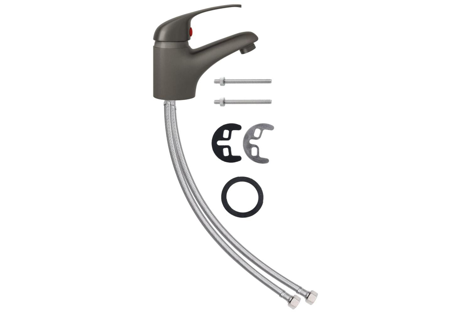 vidaXL 149082 Basin Mixer Tap Grey 13x10cm-2