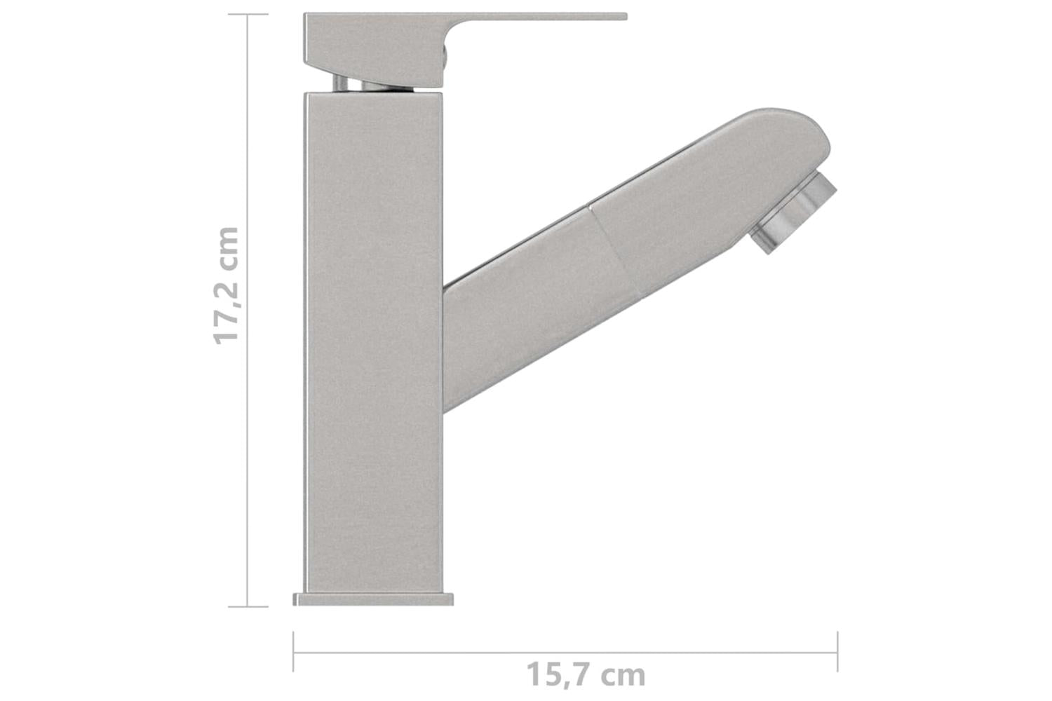 vidaXL 149079 Bathroom Basin Faucet With Pull-out Function Silver 157x172mm-6