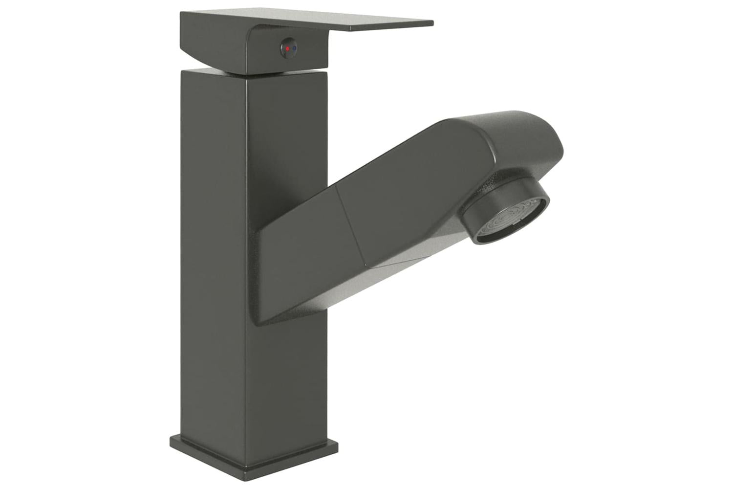 vidaXL 149078 Bathroom Basin Faucet With Pull-out Function Grey 157x172mm-3
