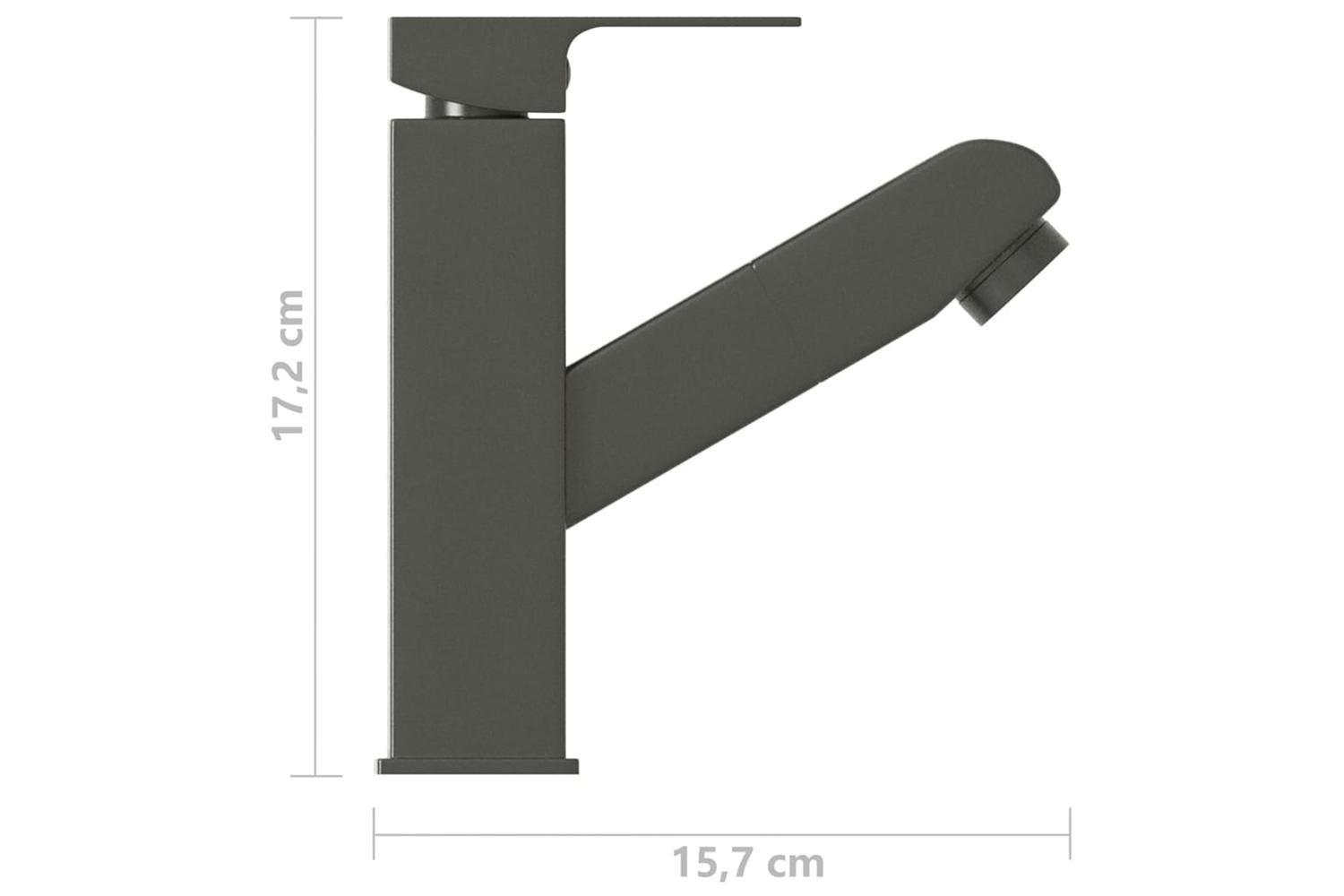 vidaXL 149078 Bathroom Basin Faucet With Pull-out Function Grey 157x172mm-6