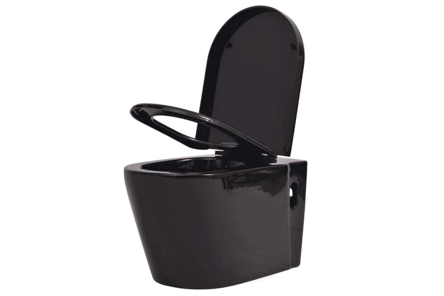 Vidaxl 244271 Wall Hung Toilet Ceramic Black