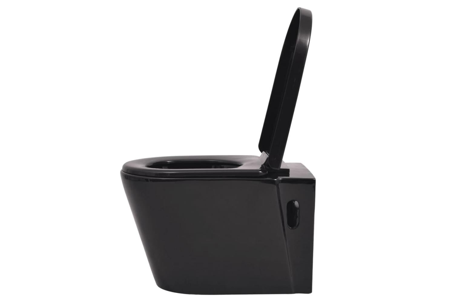 Vidaxl 244271 Wall Hung Toilet Ceramic Black-3