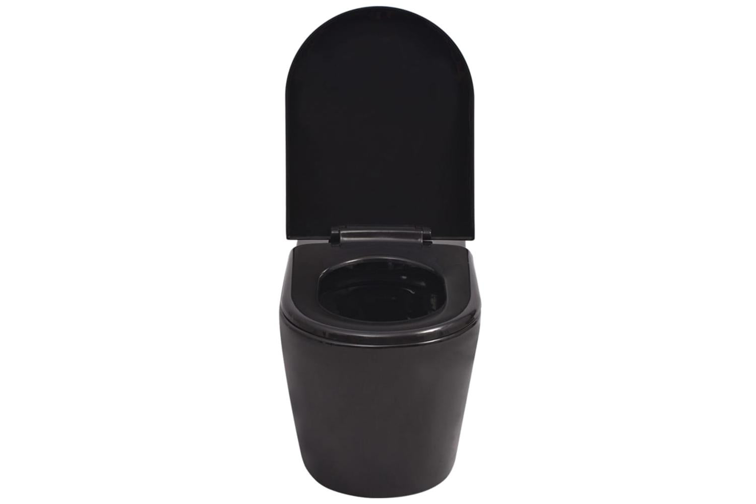 Vidaxl 244271 Wall Hung Toilet Ceramic Black-4