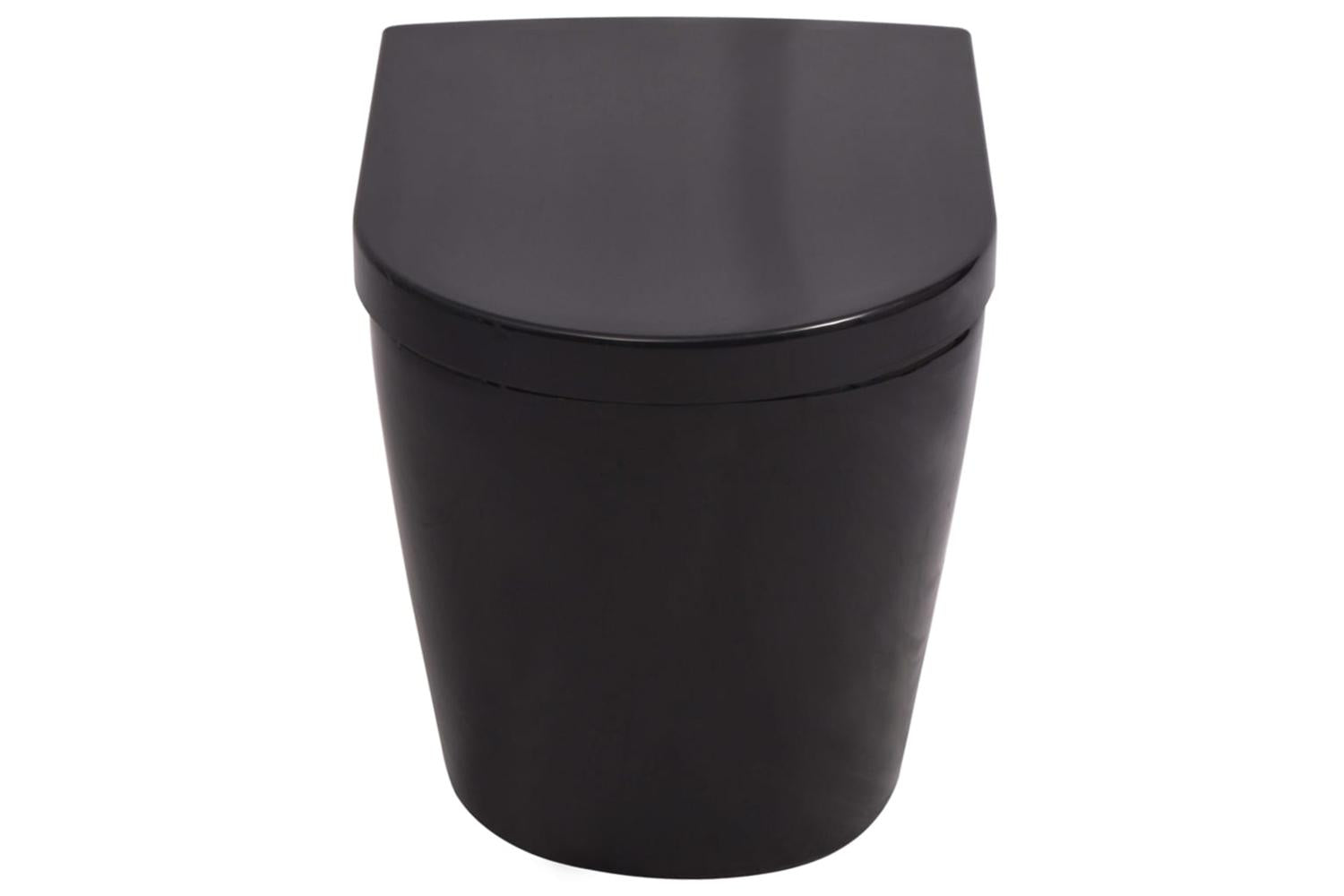 Vidaxl 3054477 Wall Hung Toilet With Concealed Cistern Ceramic Black-6