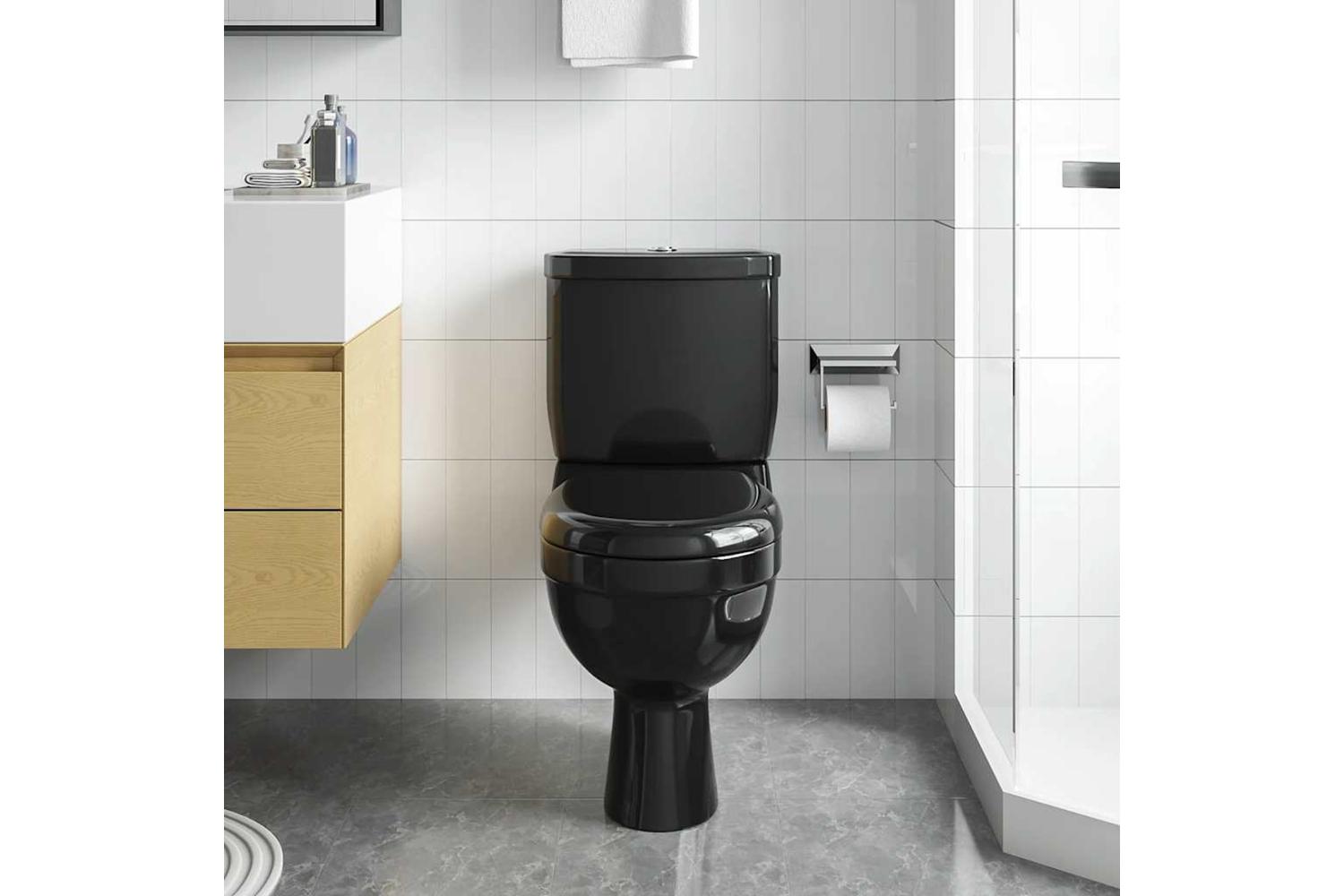 Vidaxl Toilet With Cistern Black-2